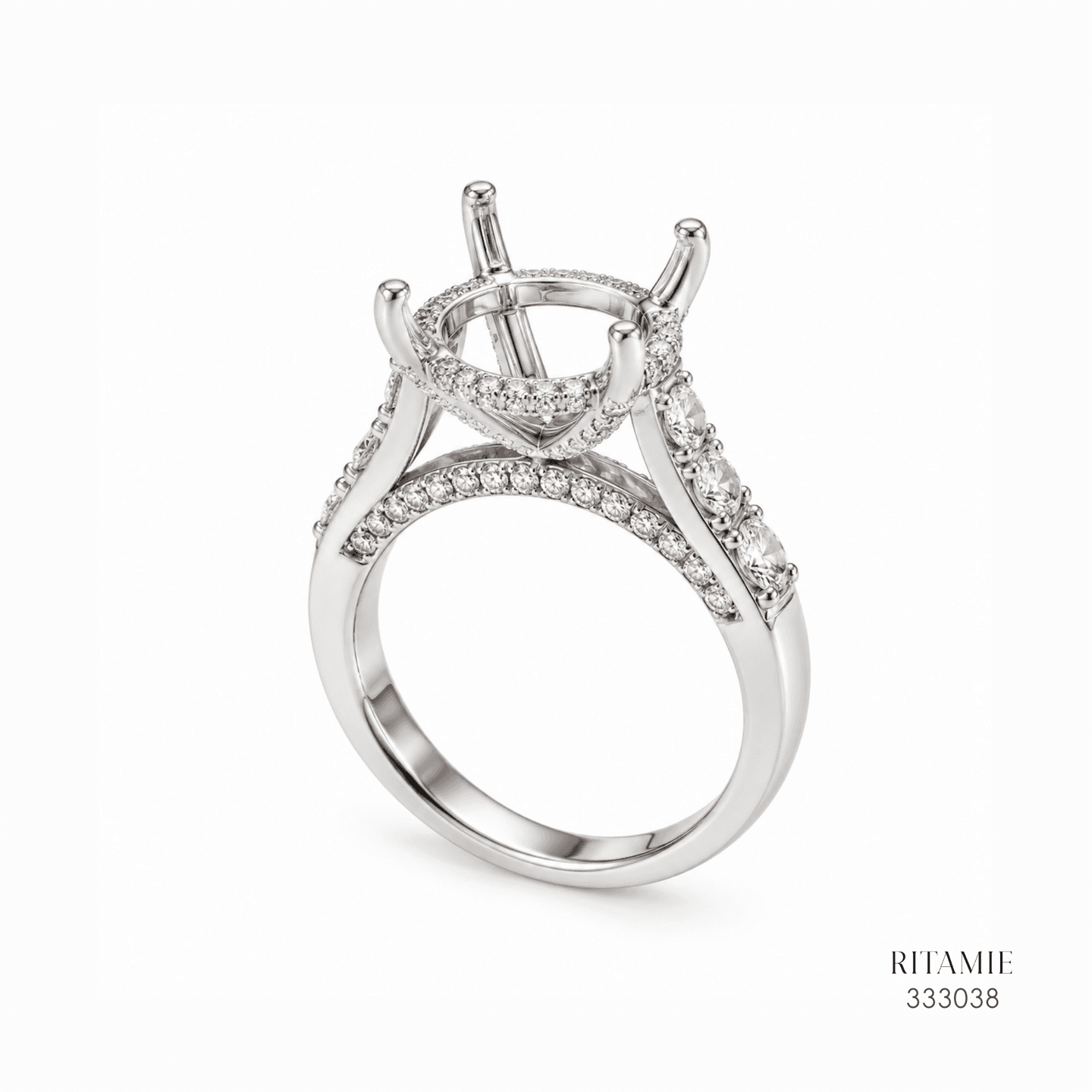 Round Diamond Engagement Ring Setting 333038