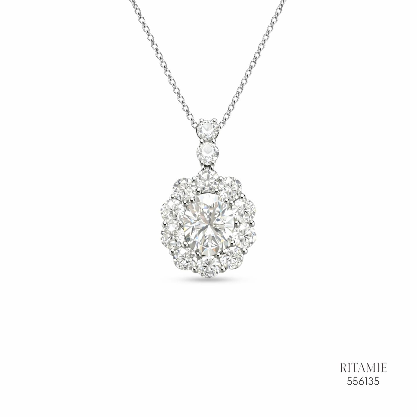 The Blooming Radiance Silver Moissanite Necklace 556135