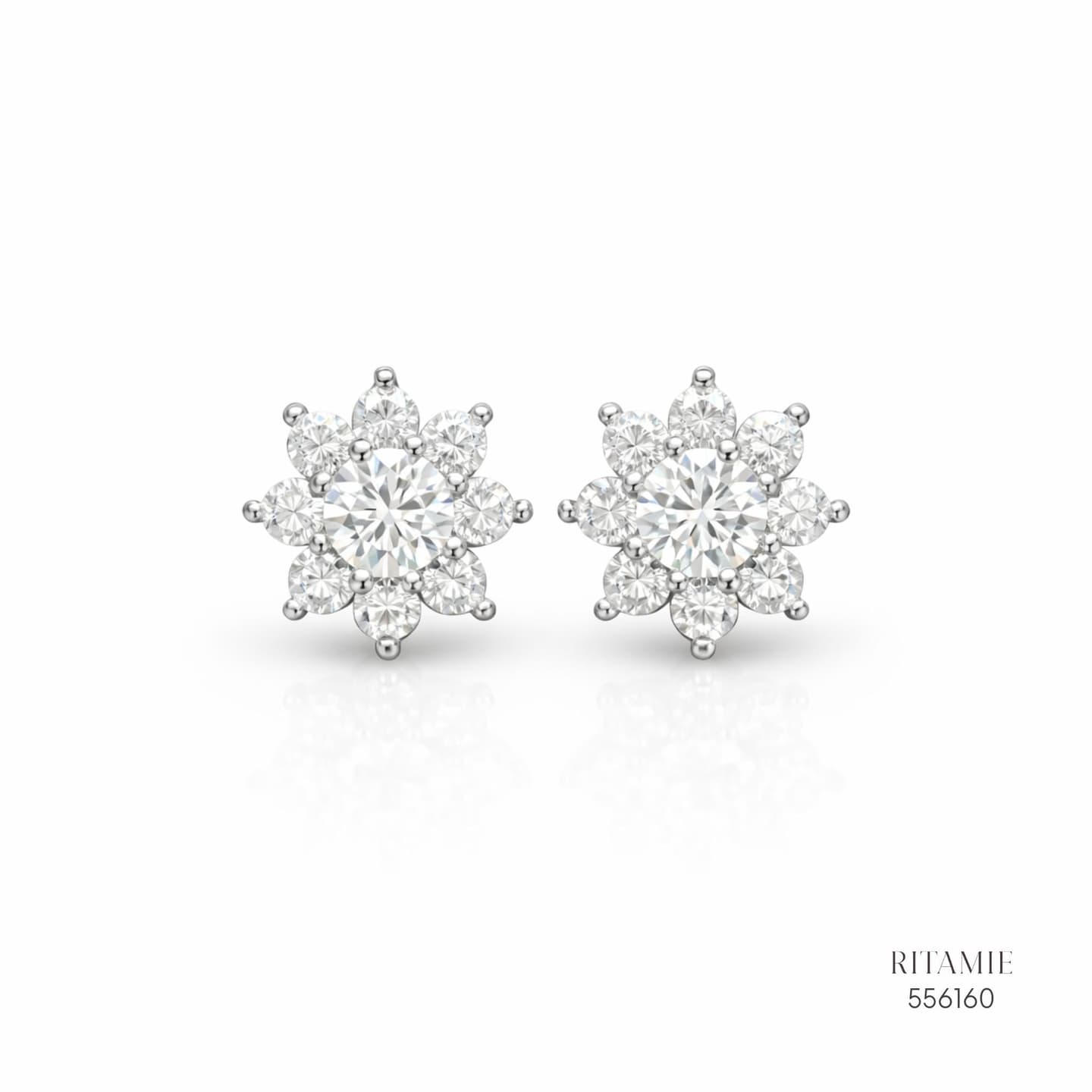 The Luminous Snowflake Silver Moissanite Studs 556160