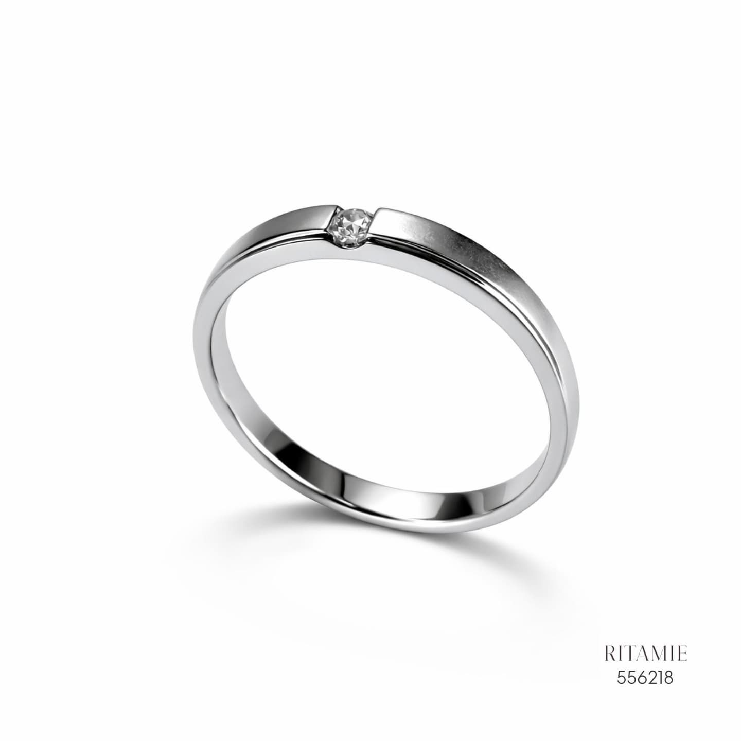 Minimalist Tension Moissanite Silver Ring 556218