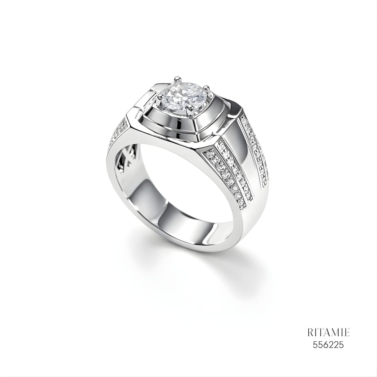 The Urban Sovereign Silver Moissanite Ring 556225