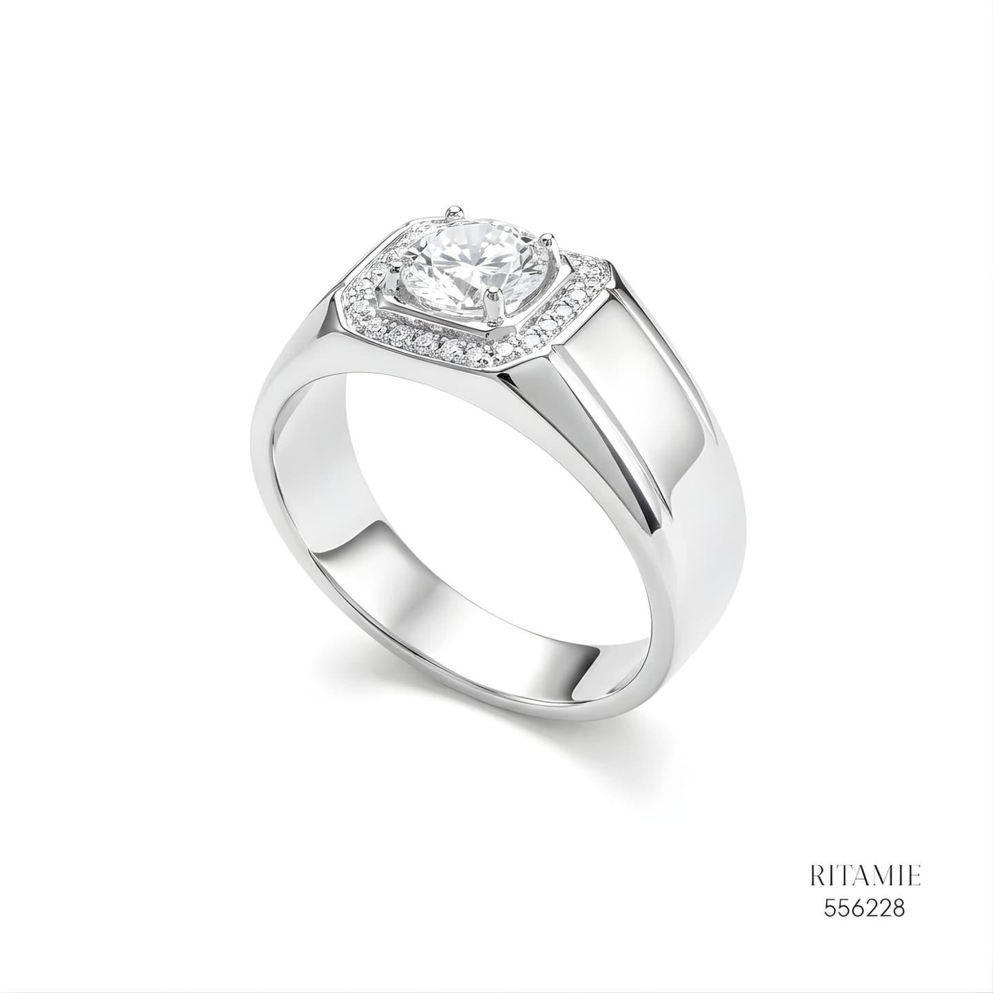 The Urban Sovereign Silver Moissanite Ring 556228