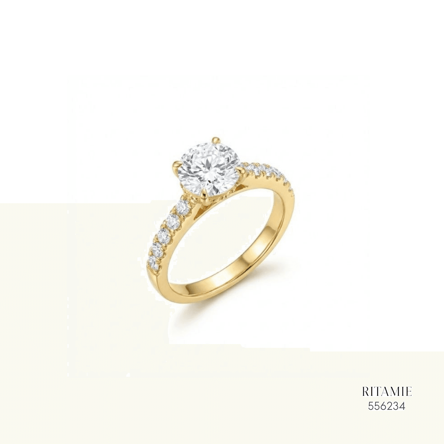 Golden Radiance Pavé Diamond Ring 556234
