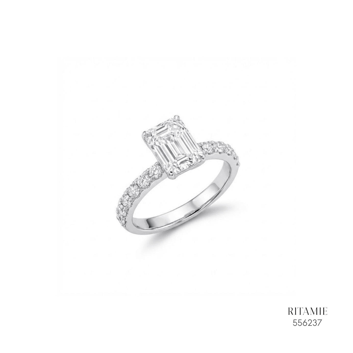 Emerald Luxe Pavé Lab Grown Diamond Ring 556237
