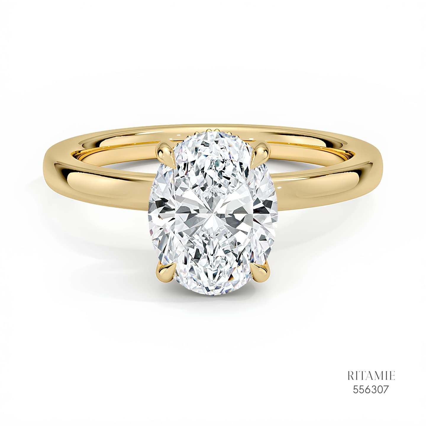 Oval Hidden Halo Solitaire Lab Diamond Ring556307