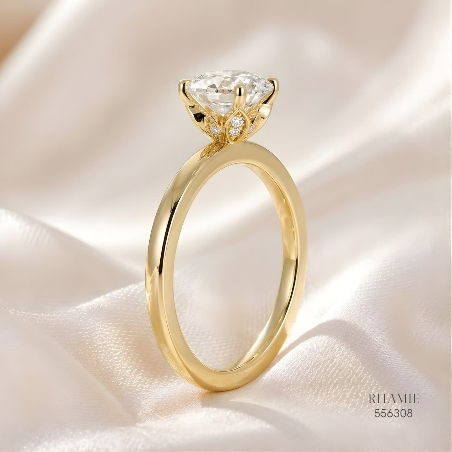 Round Brilliant Hidden Halo Solitaire Ring 556308