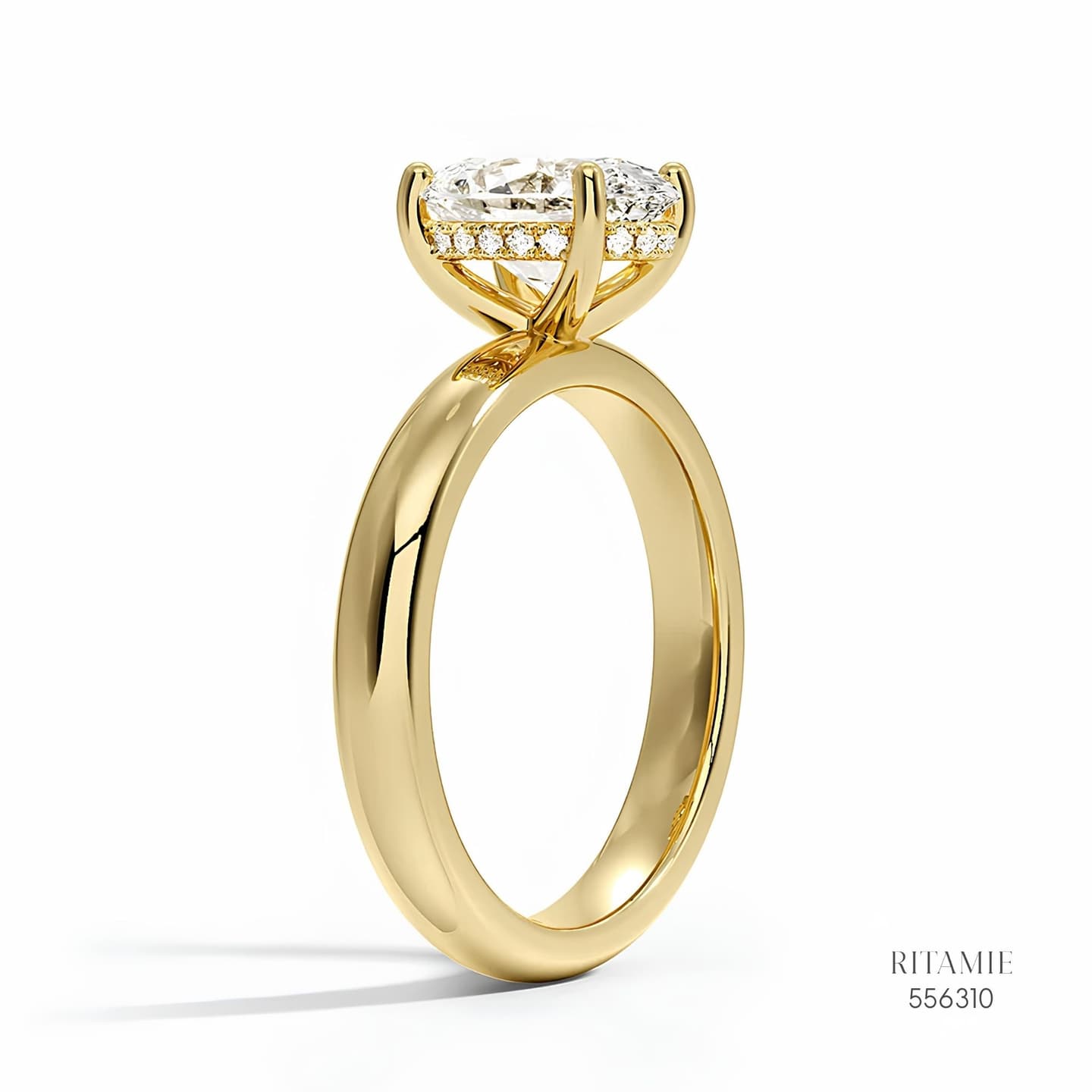 Round Brilliant Hidden Halo Solitaire Ring556310
