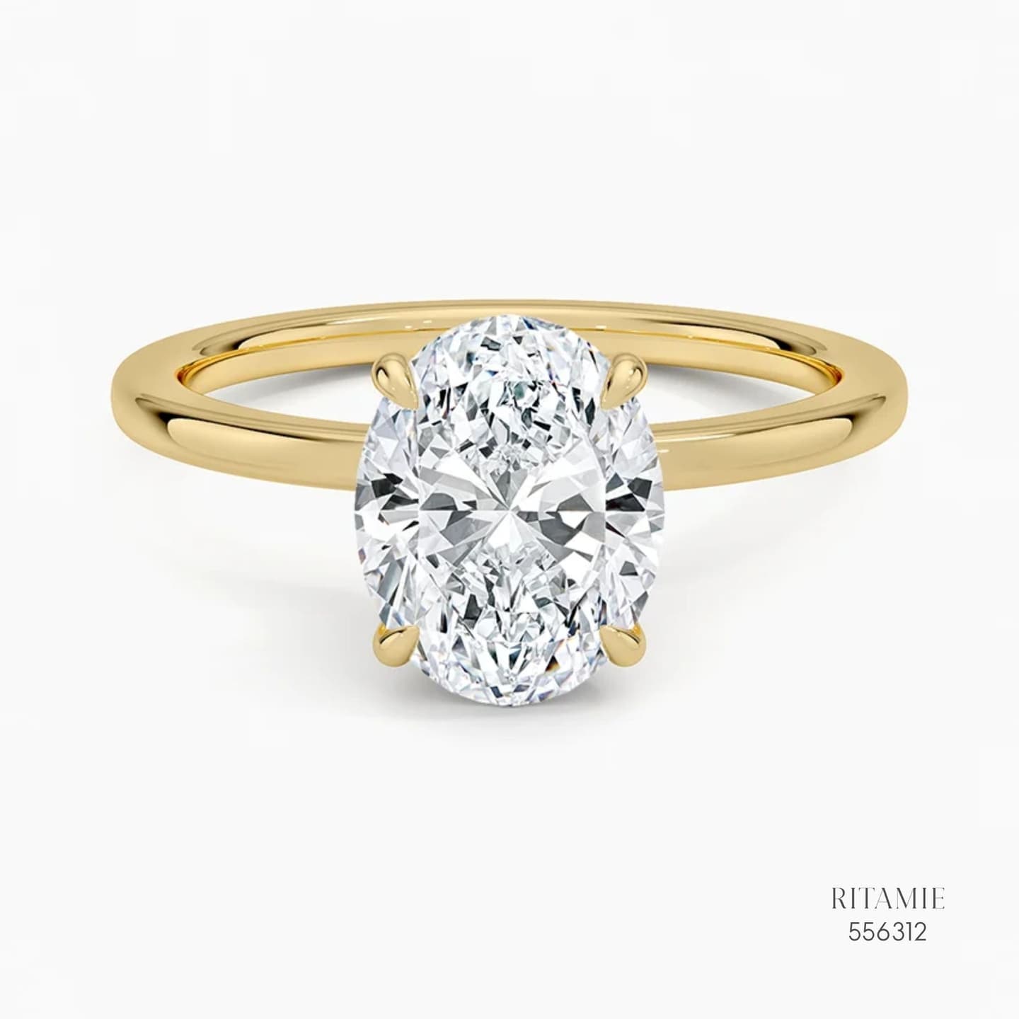Oval Hidden Halo Solitaire Ring 556312
