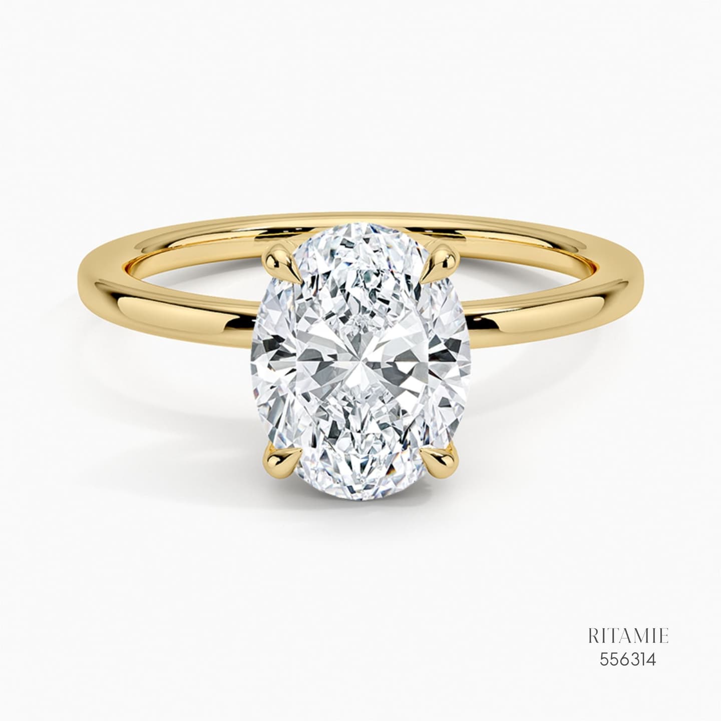 Oval Hidden Halo Solitaire Ring 556314