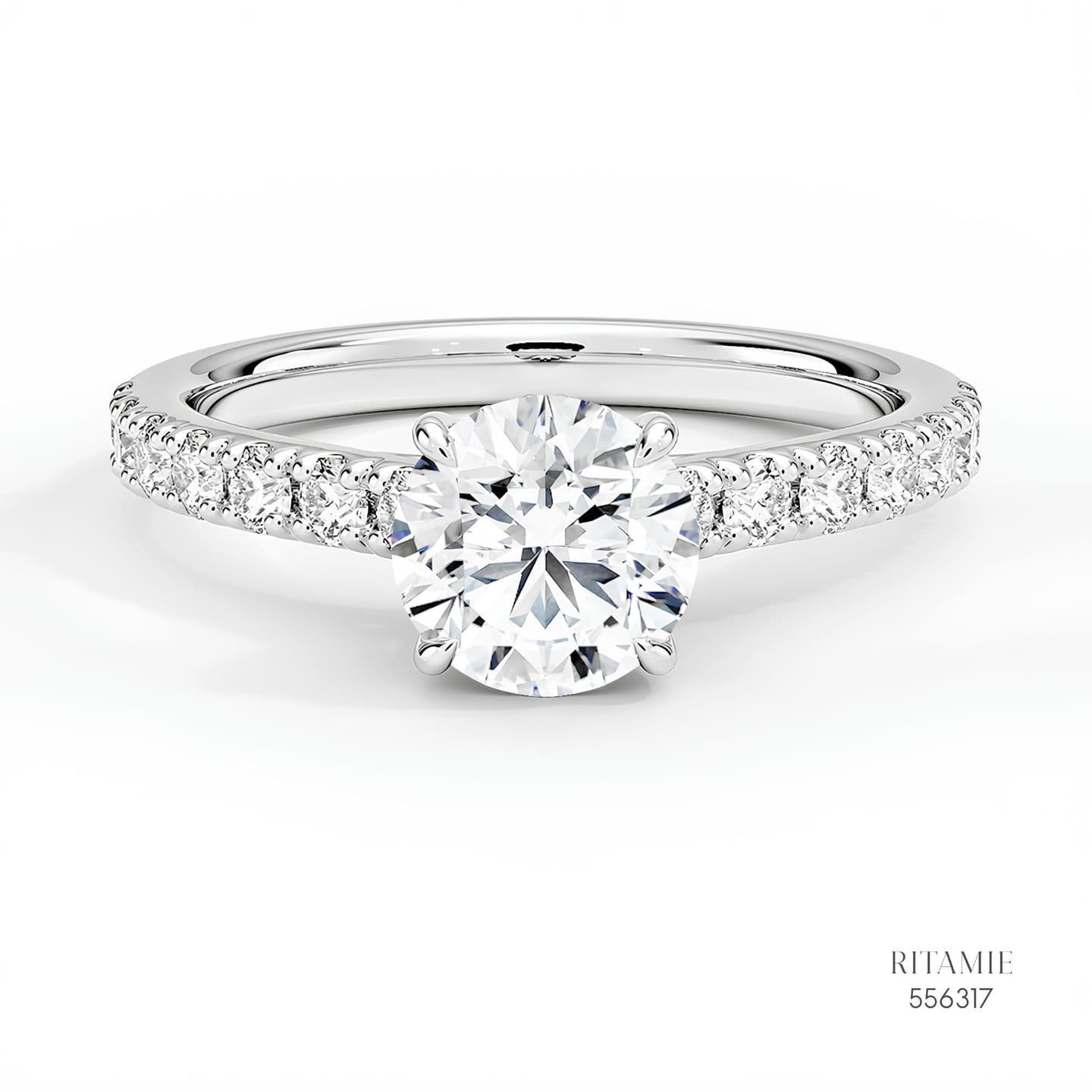 Round Brilliant Pave Hidden Halo Ring556317