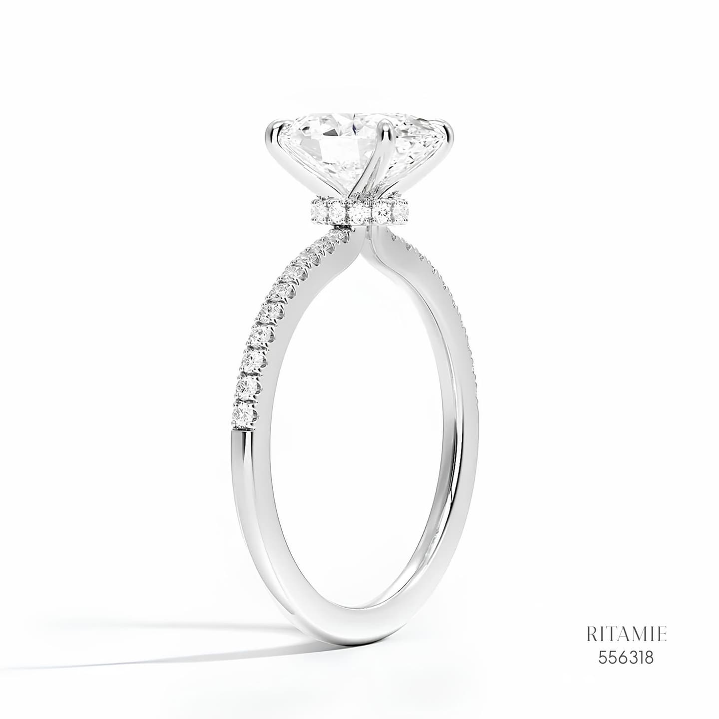 Round Brilliant Pave Hidden Halo Lab-Grown Diamond Ring 556318