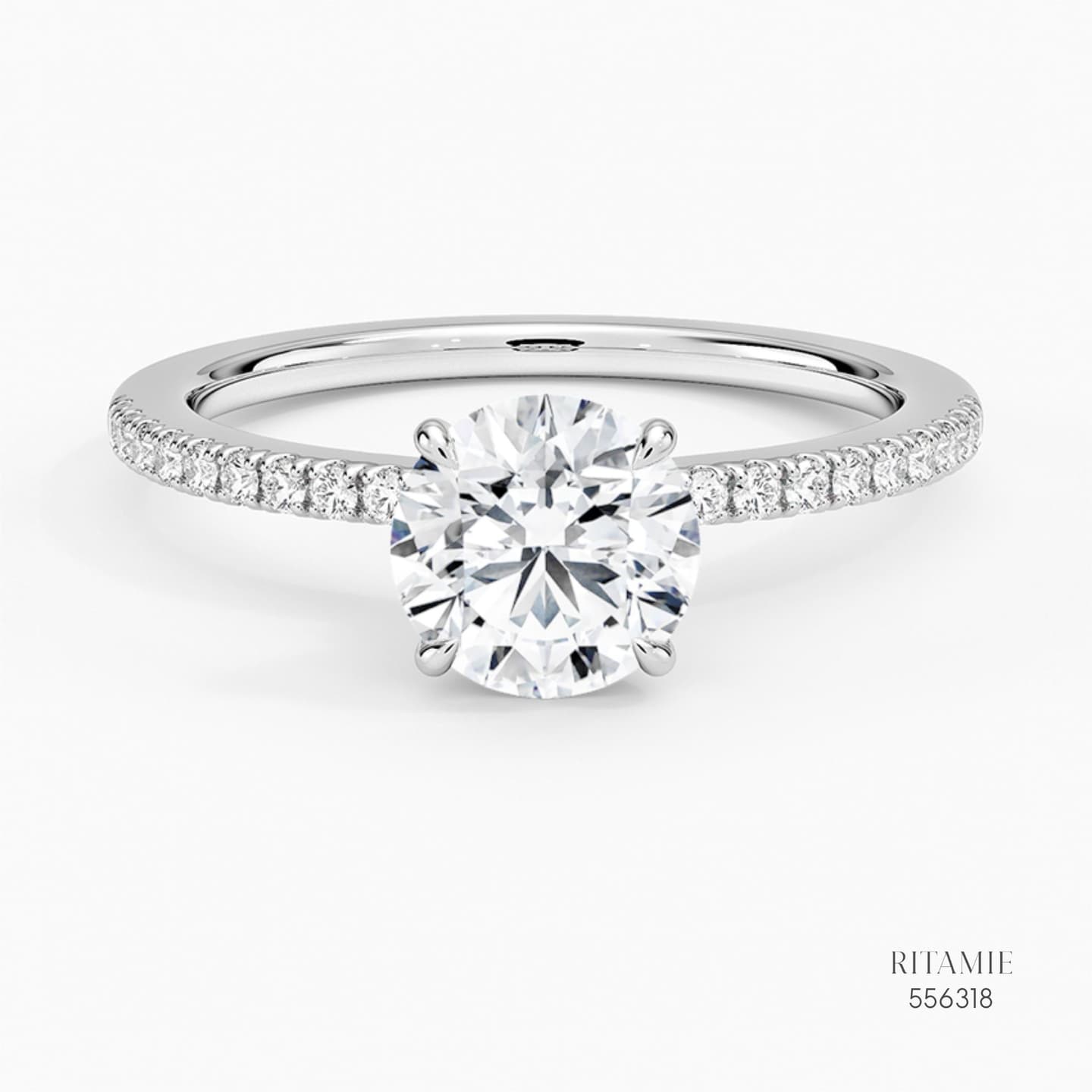 Round Brilliant Pave Hidden Halo Lab-Grown Diamond Ring 556318