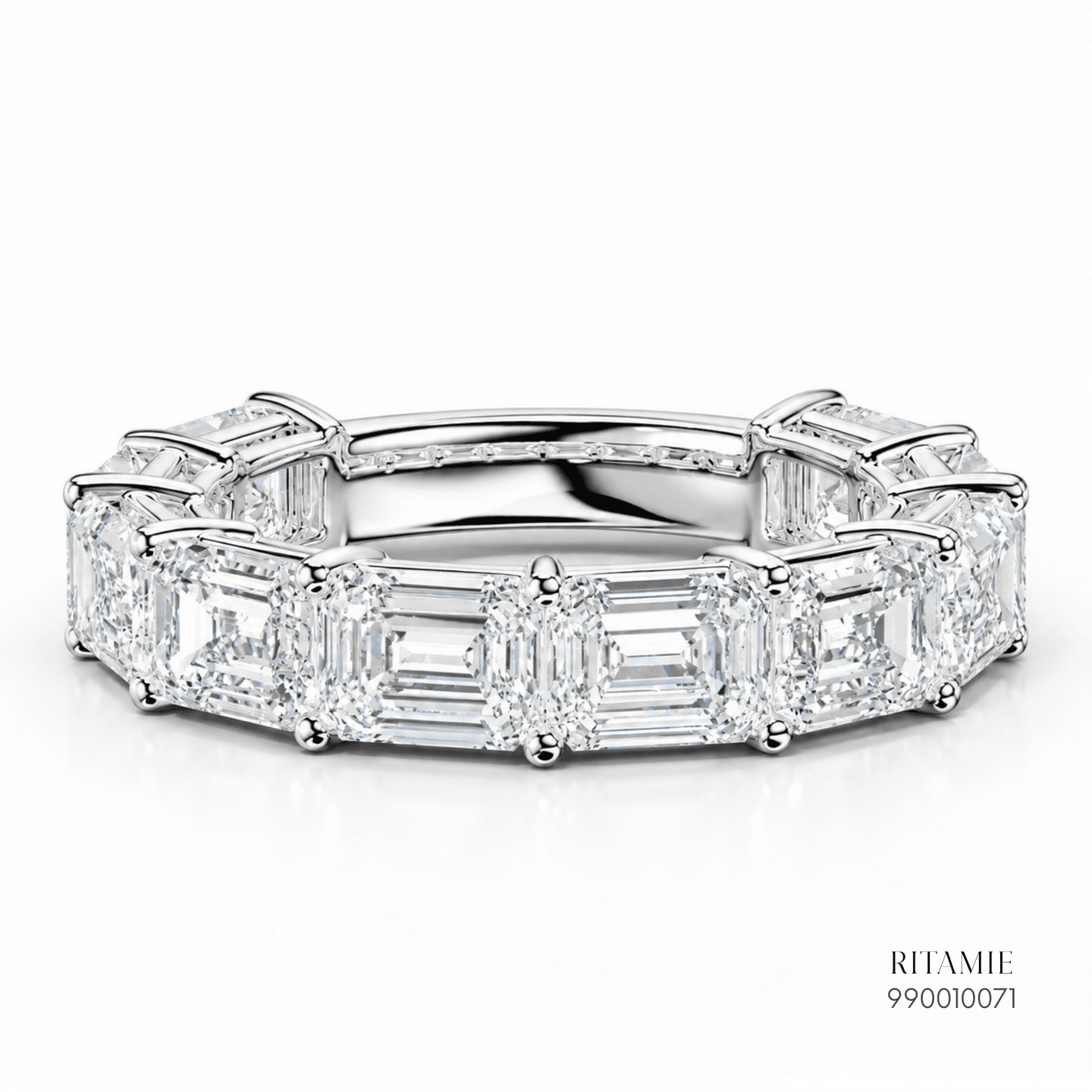 East West Emerald Cut Diamond Eternity Ring 990010071