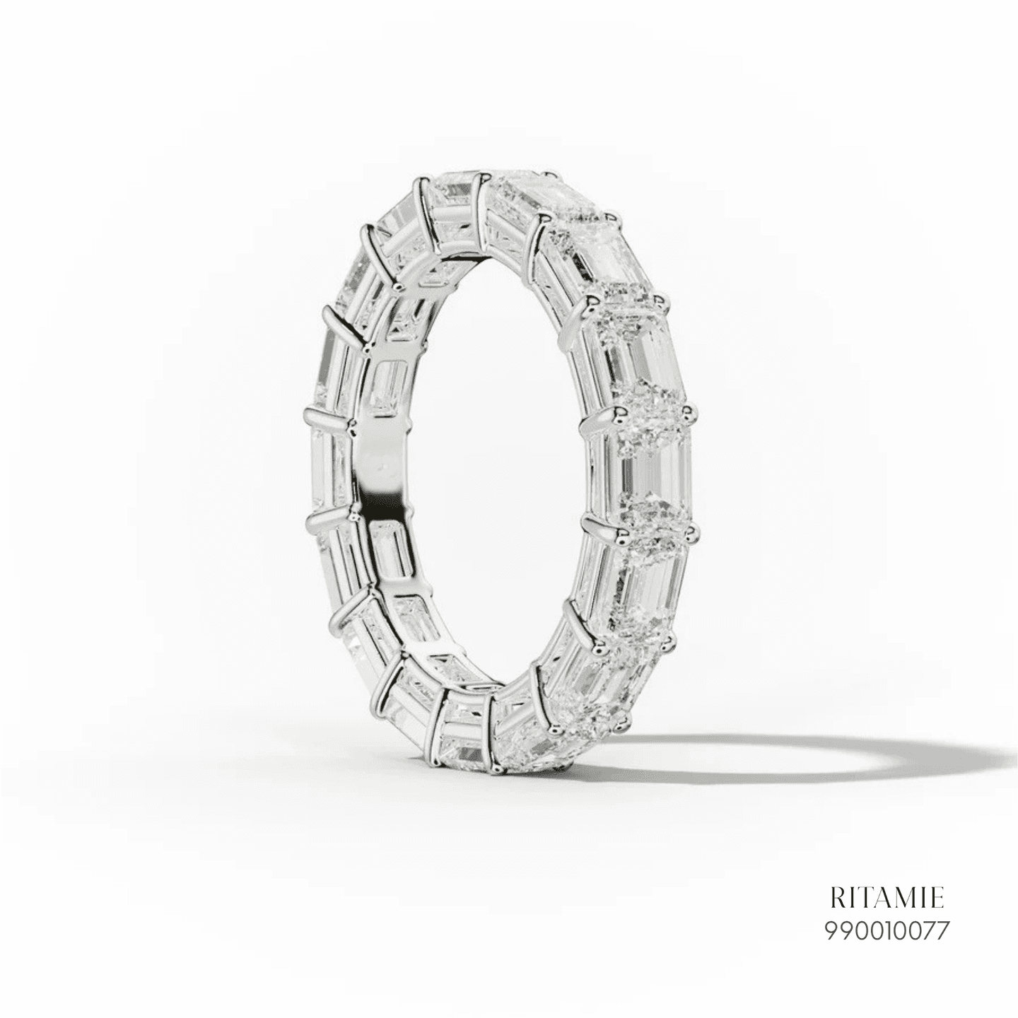 East-West Emerald Cut Diamond Eternity Ring 990010077