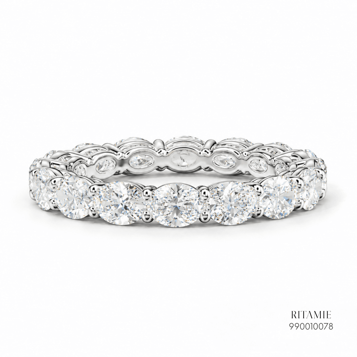 East-West Oval Cut Diamond Eternity Ring 990010078