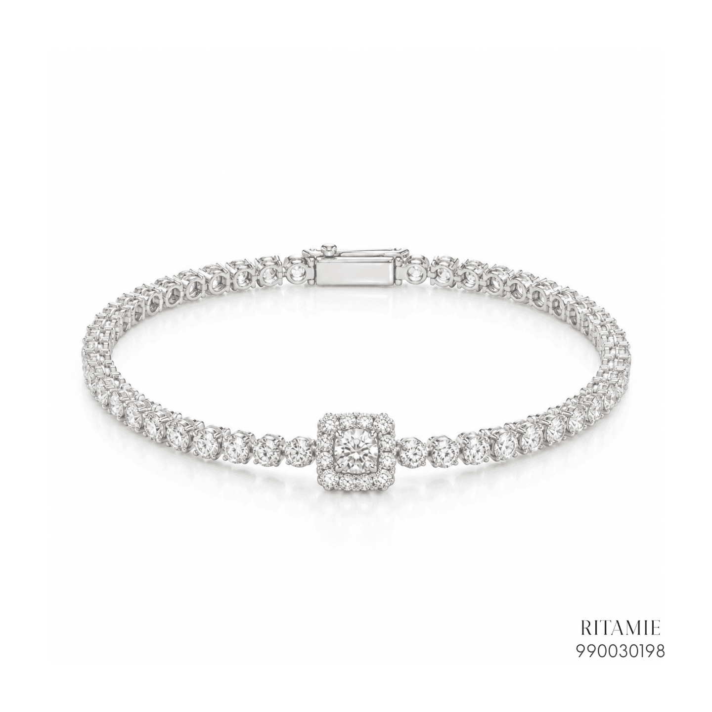 Cushion Halo Diamond Tennis Bracelet 990030198