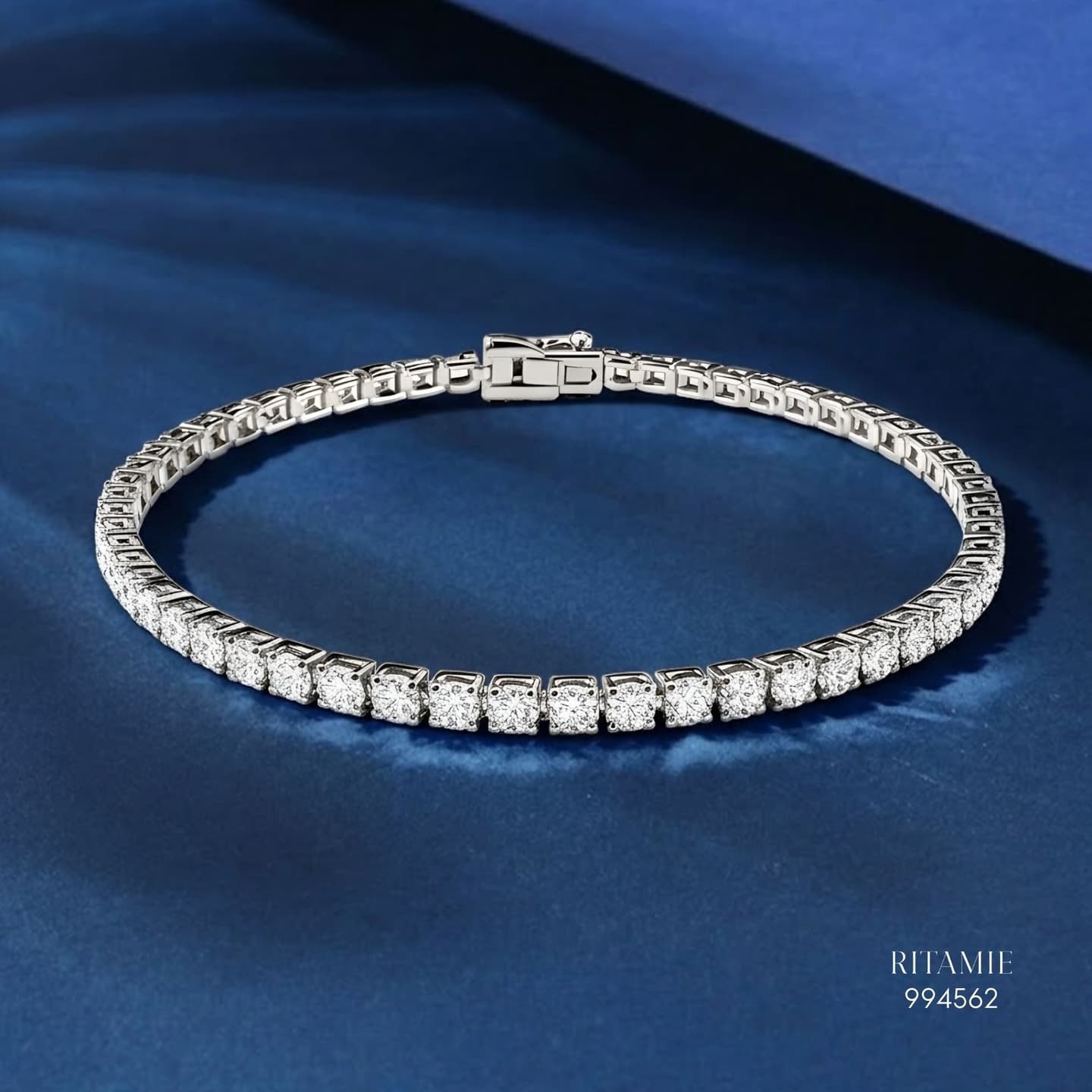 The Grand Tennis Moissanite - 3mm Silver Bracelet 994562