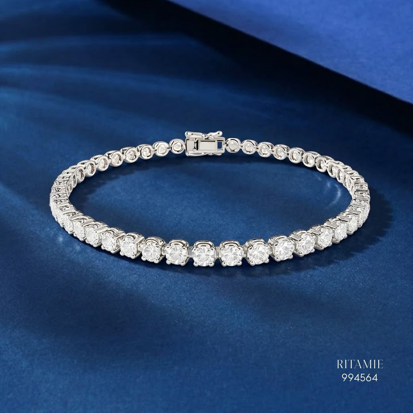 The Timeless Tennis Moissanite - 4mm Silver BraceletS