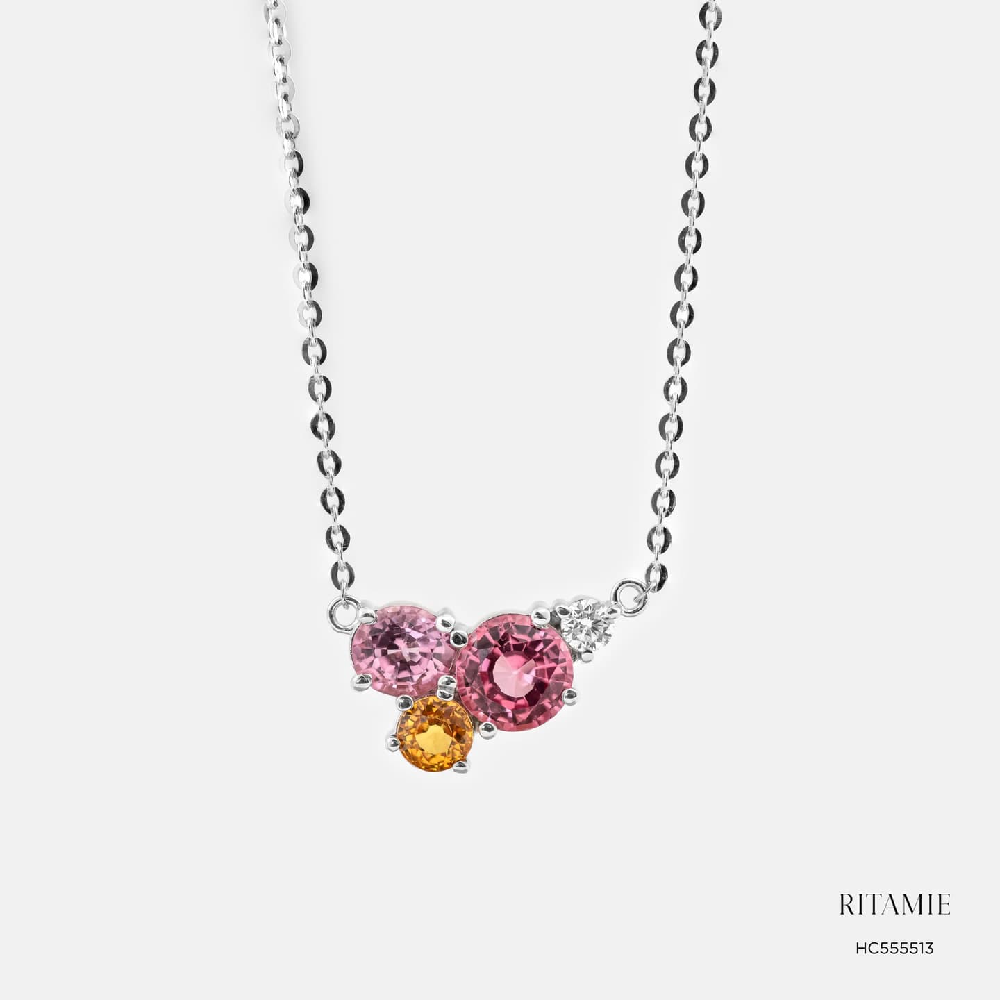 Aurora Luxe Spinel Yellow Sapphire Lab Diamond Necklace HC555513