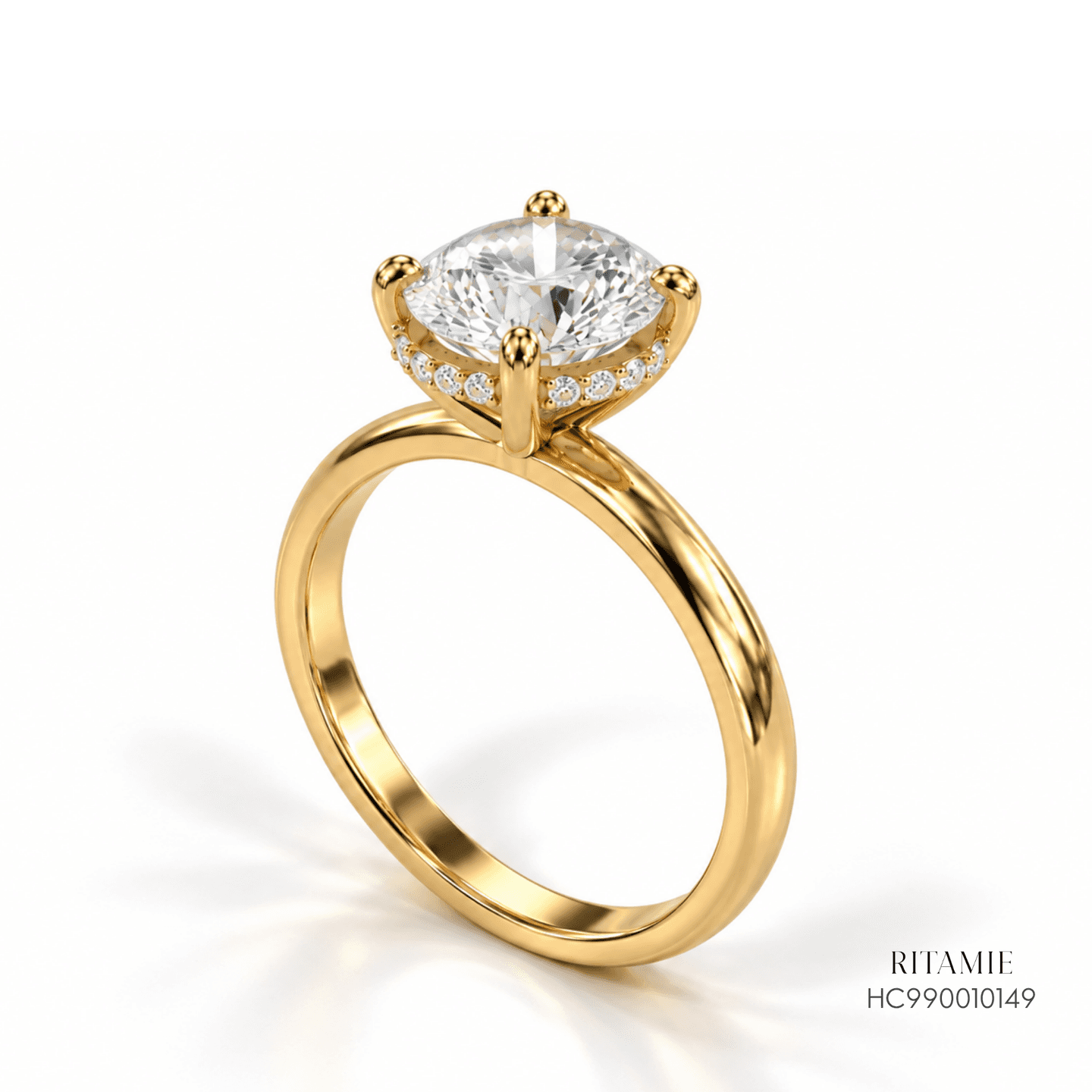 Lab Diamond Hidden Halo Solitaire Ring HC990010149
