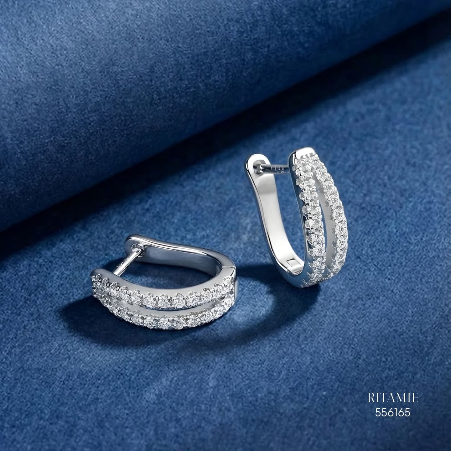 The Stellar Parallel Silver Moissanite Hoops 556165