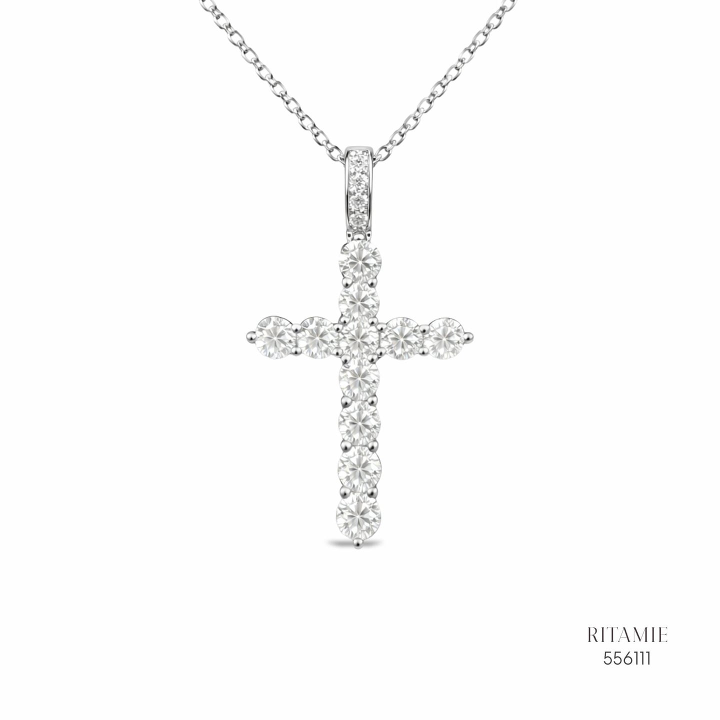 The Sacred Radiance Silver Moissanite 1.15ct Necklace 556111