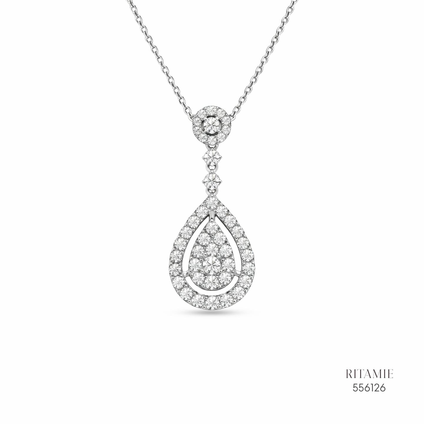 The Pearly Grace Silver Moissanite Necklace 556126