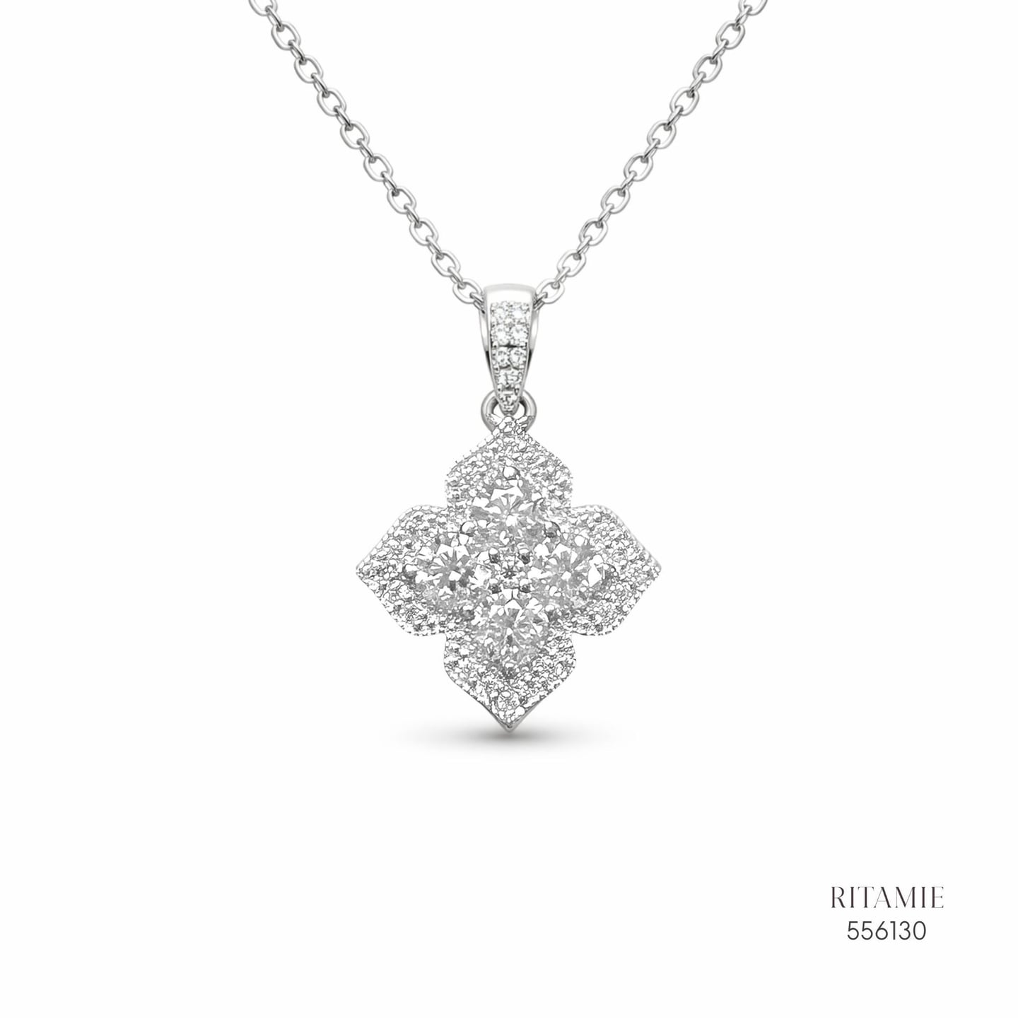 The Lucky Radiance Silver Moissanite Necklace 556130
