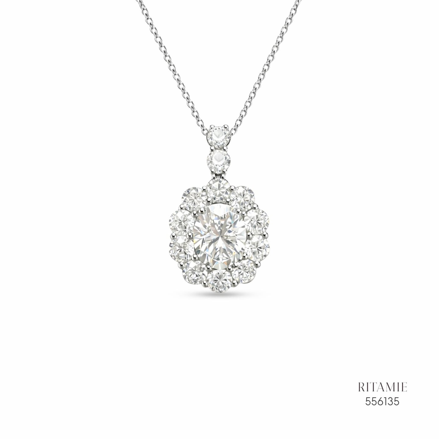 The Blooming Radiance Silver Moissanite Necklace 556135
