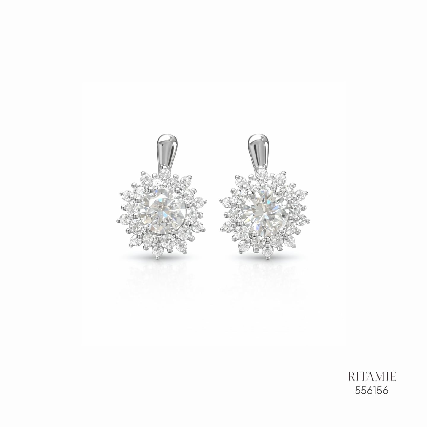 The Stellar Sunflower Silver Moissanite Earrings 556156