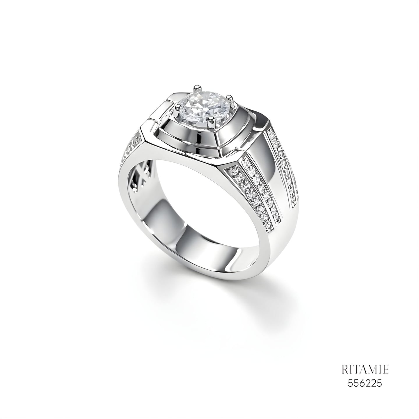 The Urban Sovereign Silver Moissanite Ring 556225