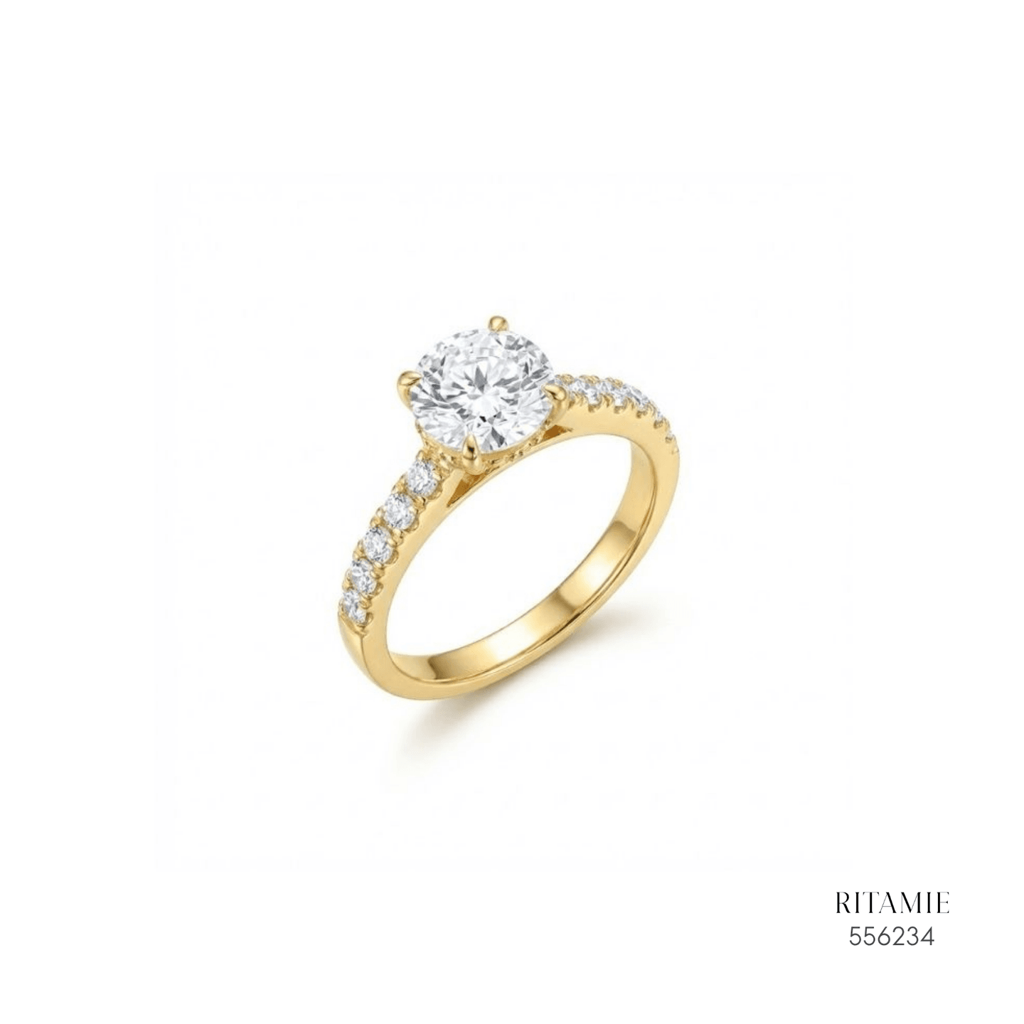 Golden Radiance Pavé Diamond Ring 556234