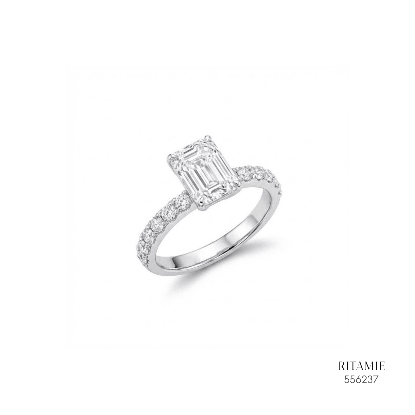 Emerald Luxe Pavé Lab Grown Diamond Ring 556237