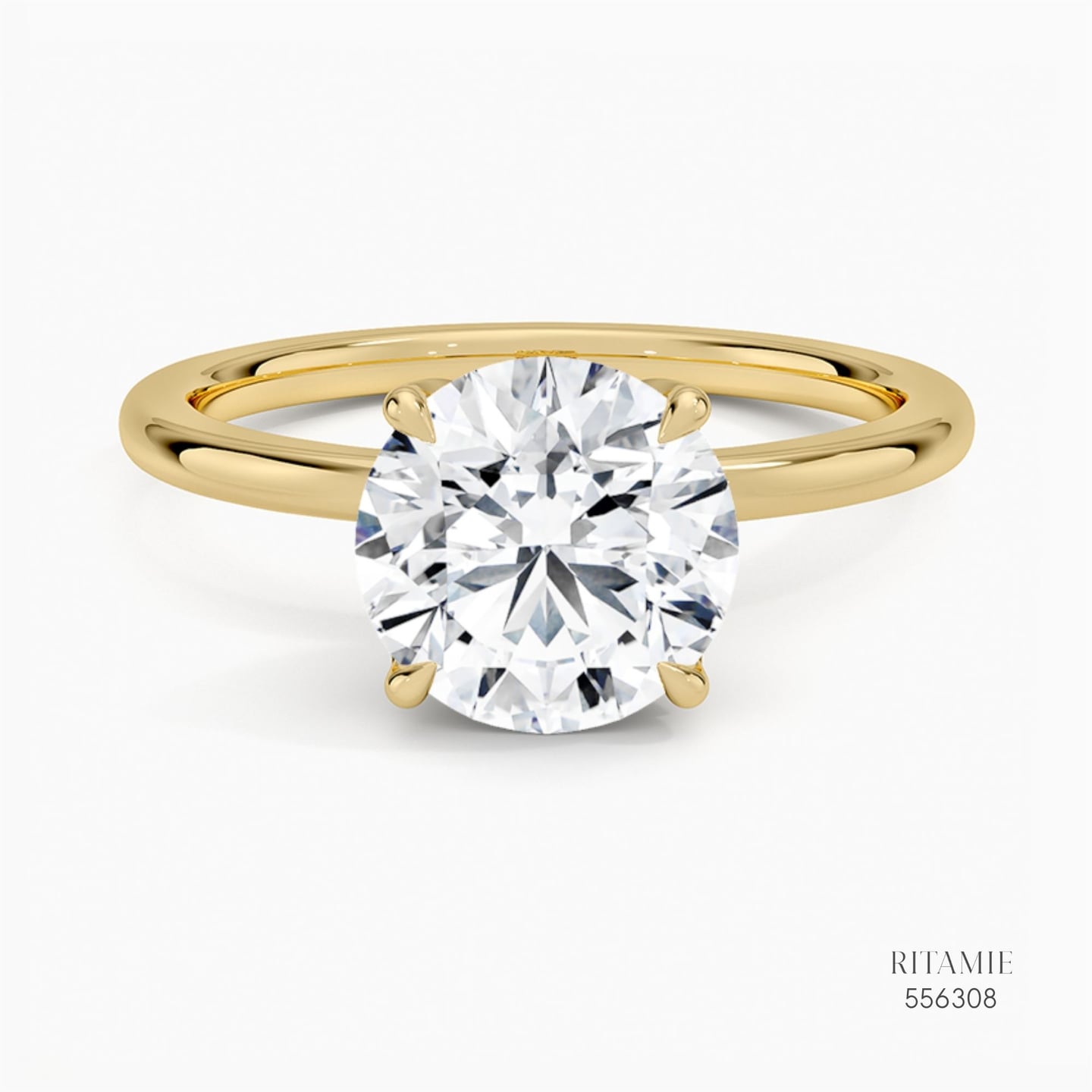 Round Brilliant Hidden Halo Solitaire Ring 556308