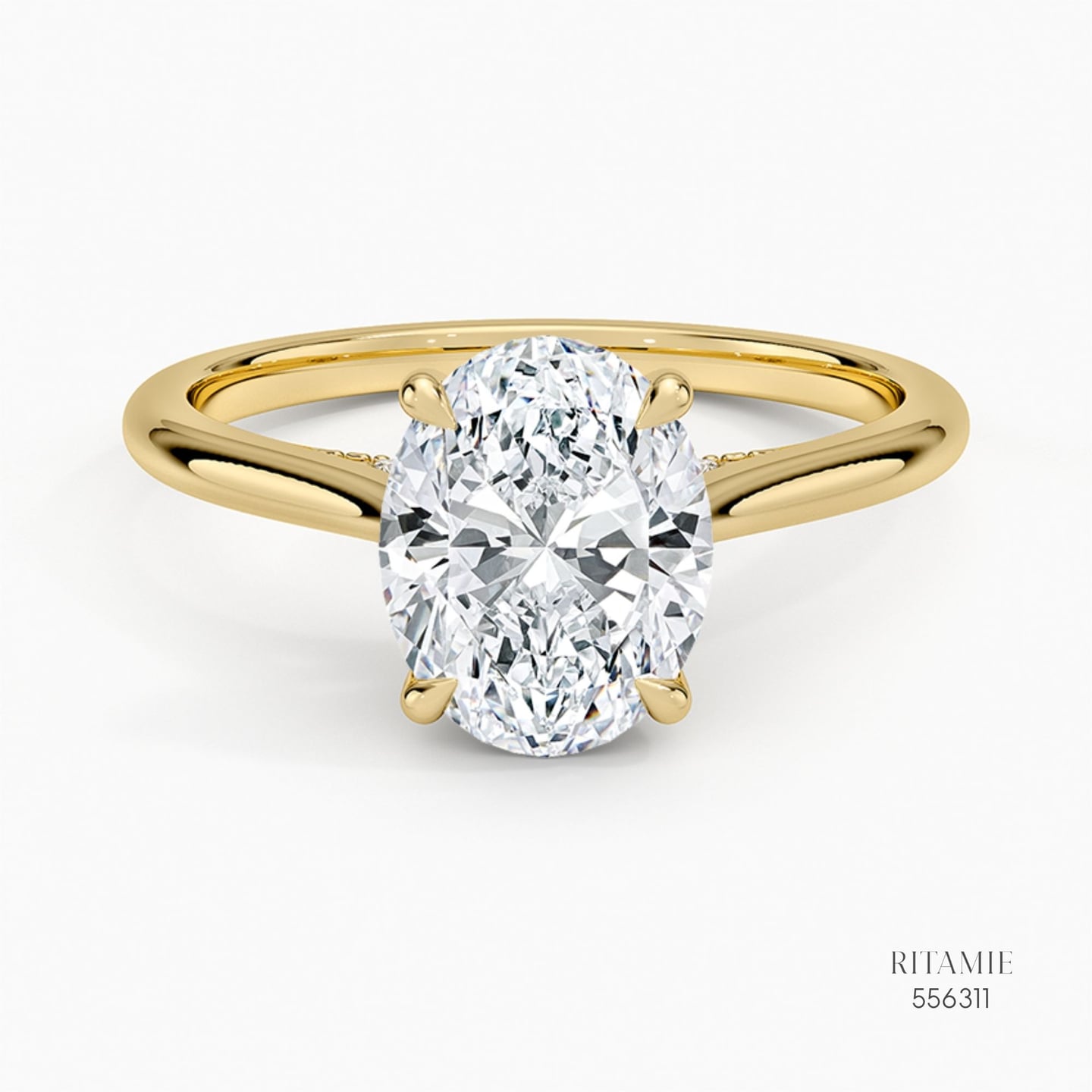 Oval Hidden Halo Solitaire Ring 556311