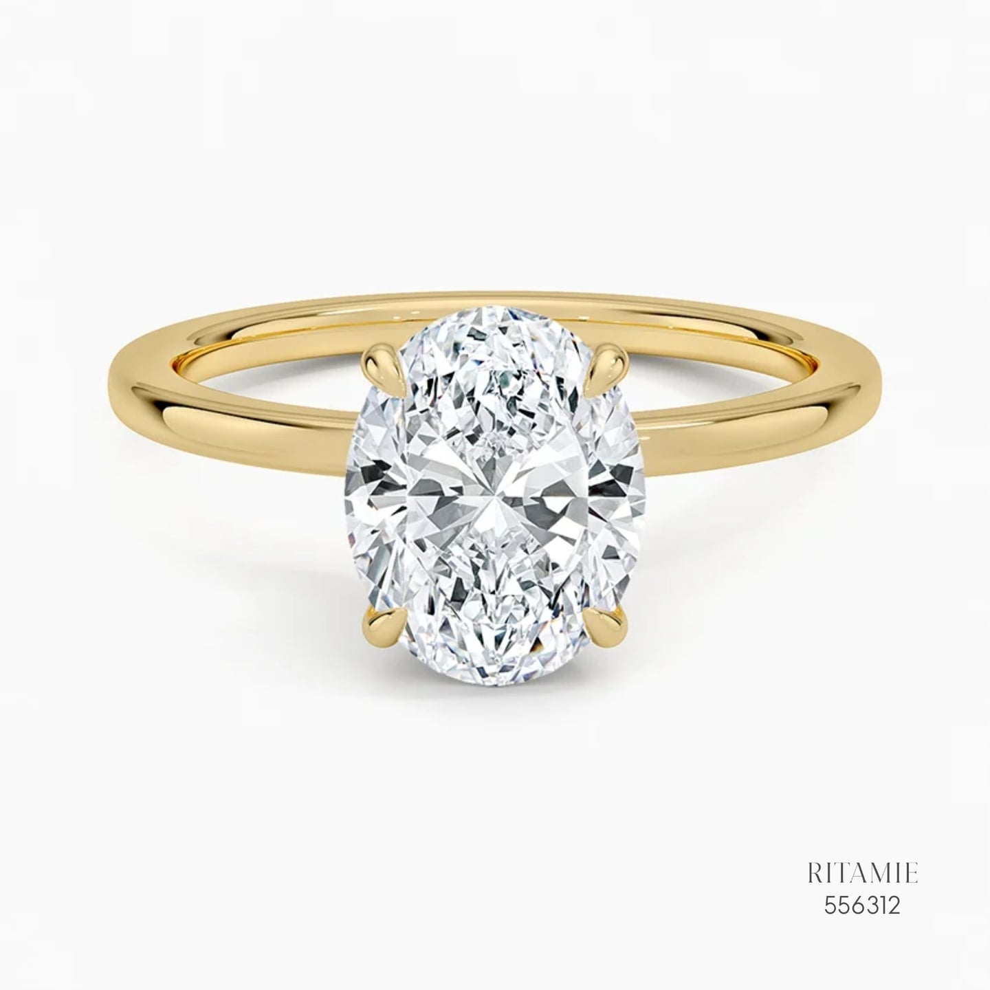 Oval Hidden Halo Solitaire Ring 556312