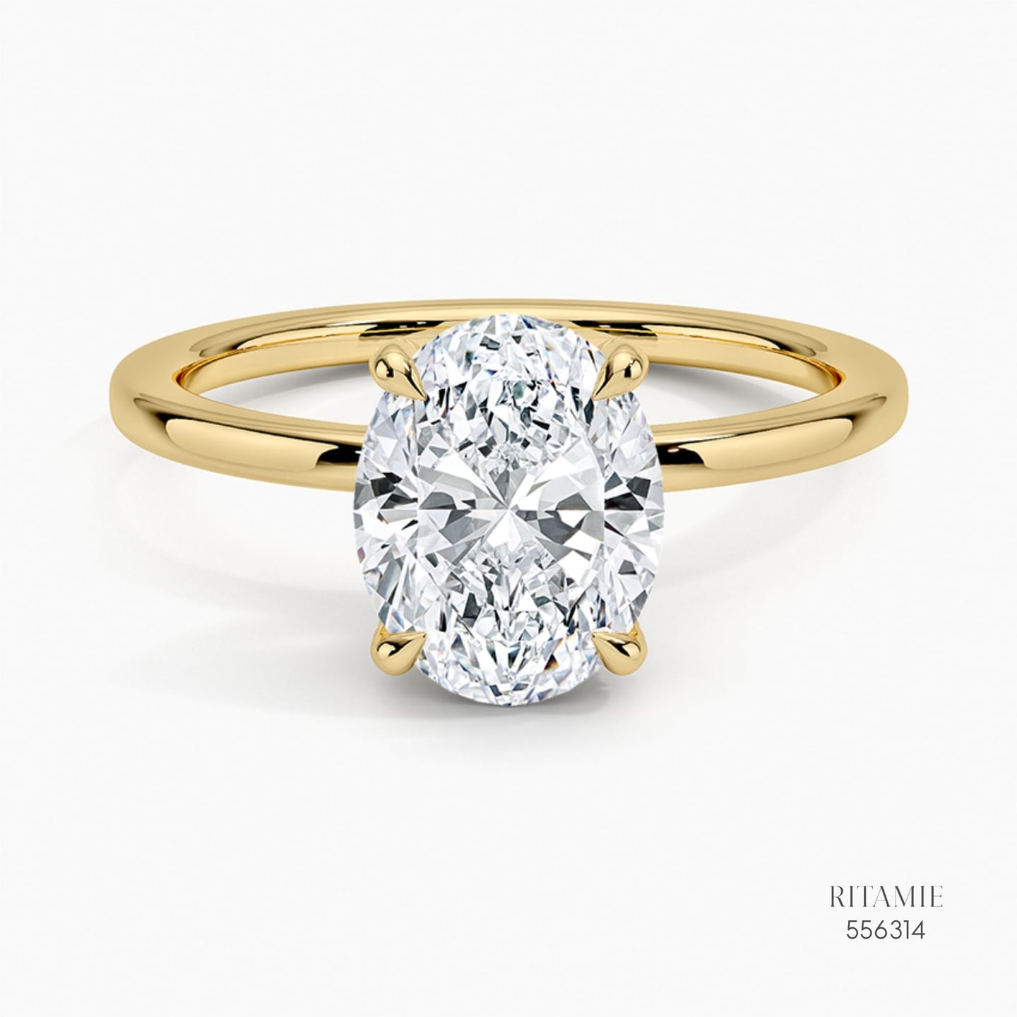 Oval Hidden Halo Solitaire Ring 556314