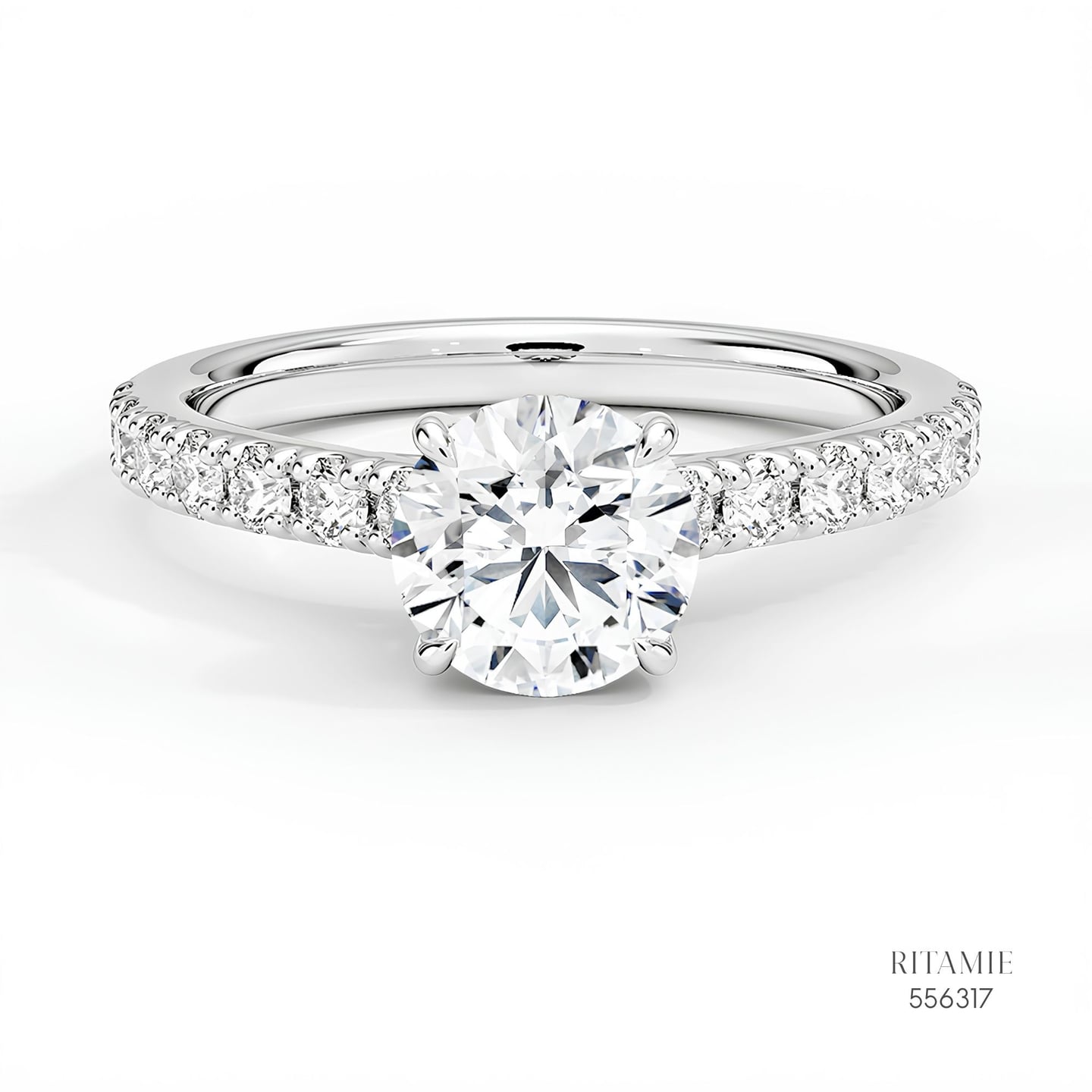 Round Brilliant Pave Hidden Halo Ring556317