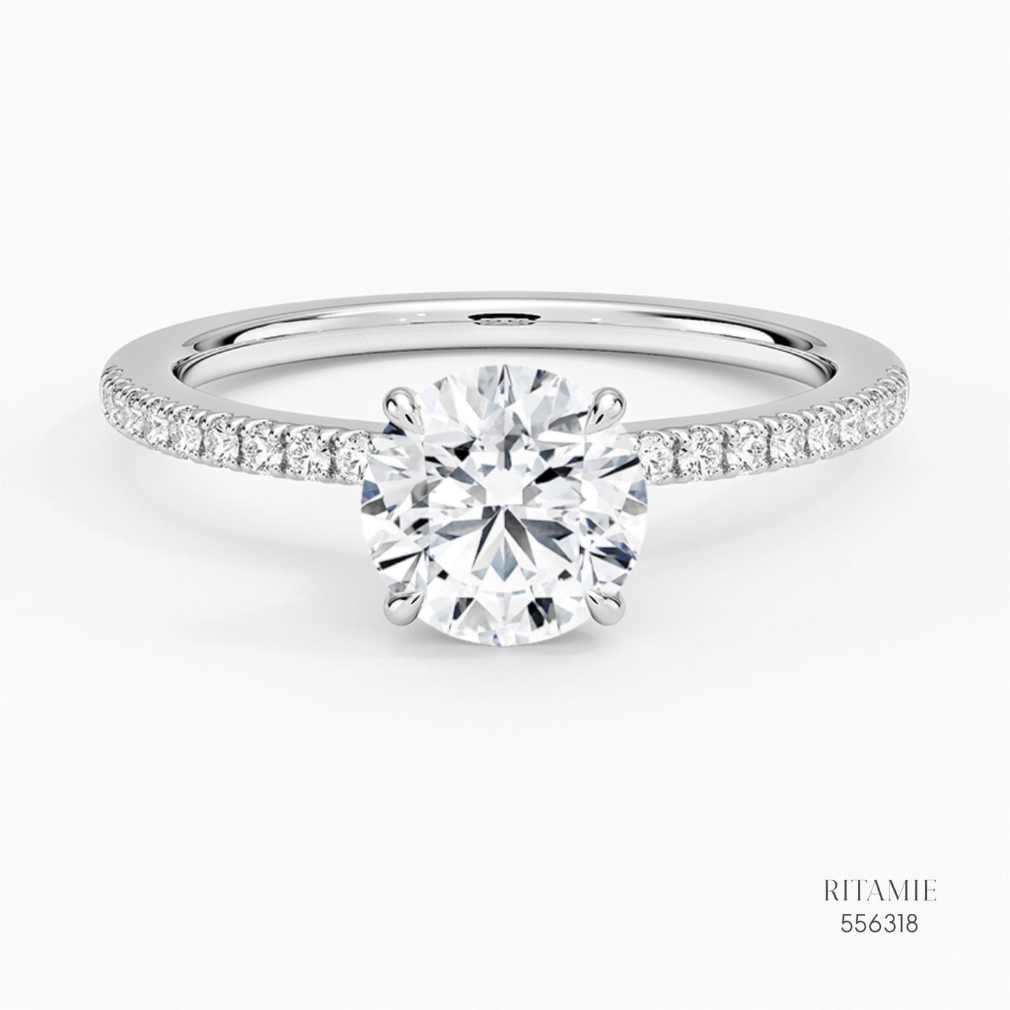 Round Brilliant Pave Hidden Halo Lab-Grown Diamond Ring 556318