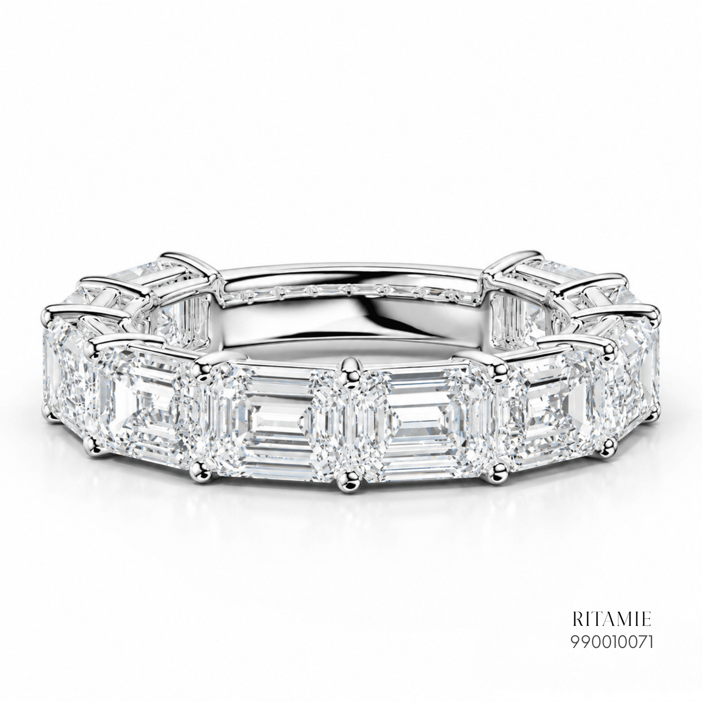 East West Emerald Cut Diamond Eternity Ring 990010071