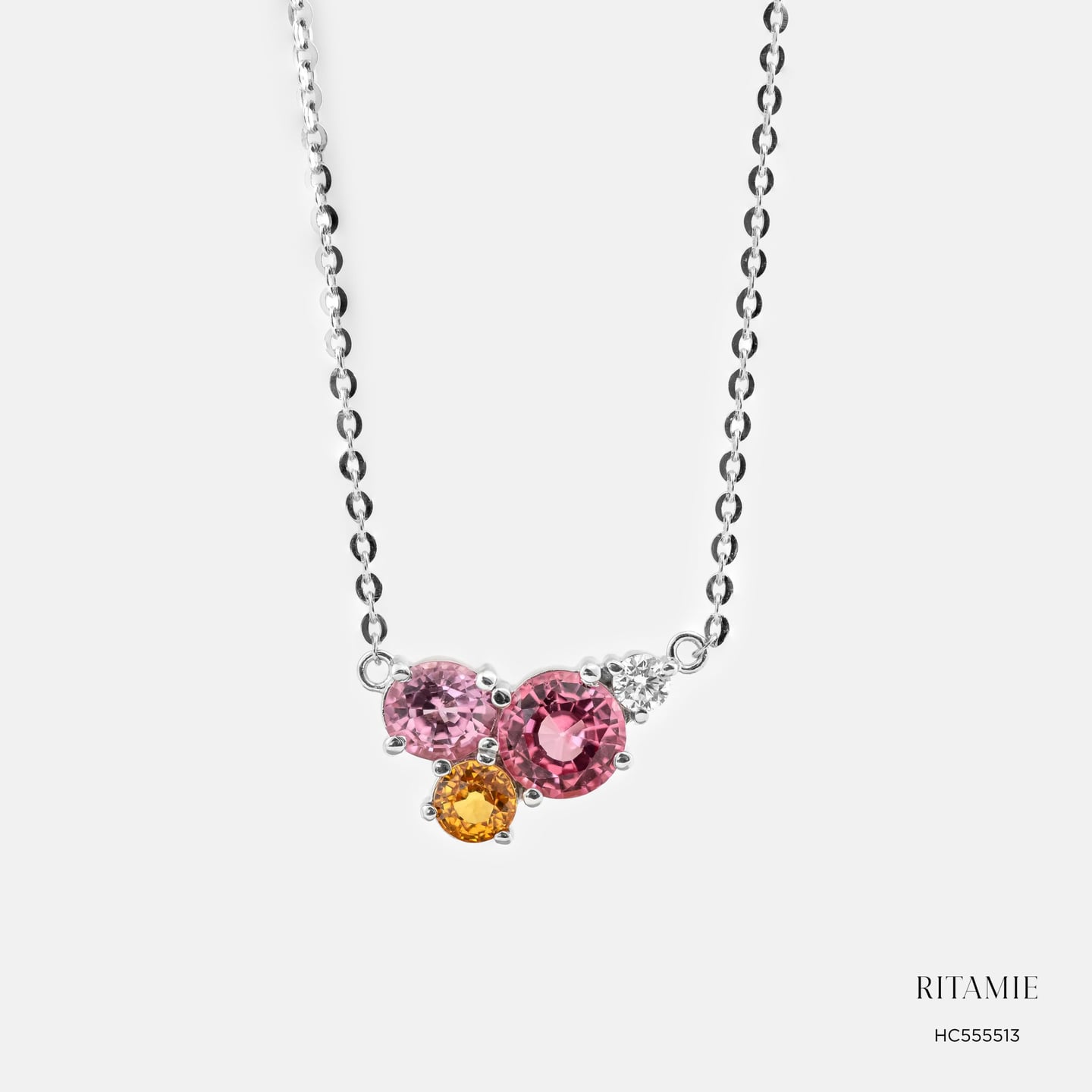 Aurora Luxe Spinel Yellow Sapphire Lab Diamond Necklace HC555513