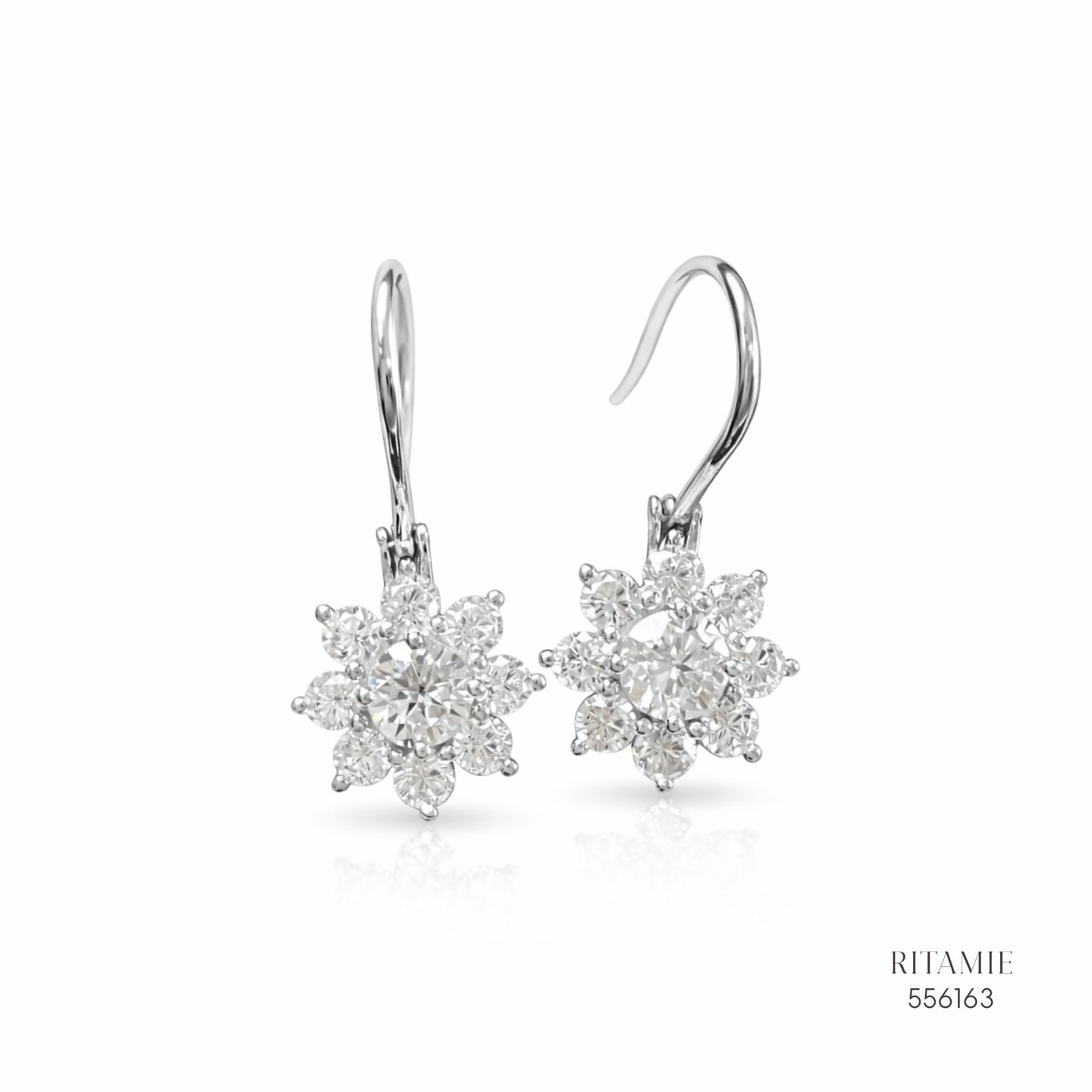 The Stellar Sunflower Silver Moissanite Earrings 556163