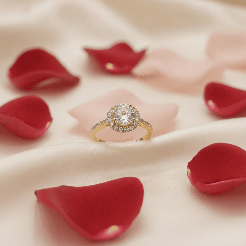 Yellow Gold Diamond Halo Ring 333028