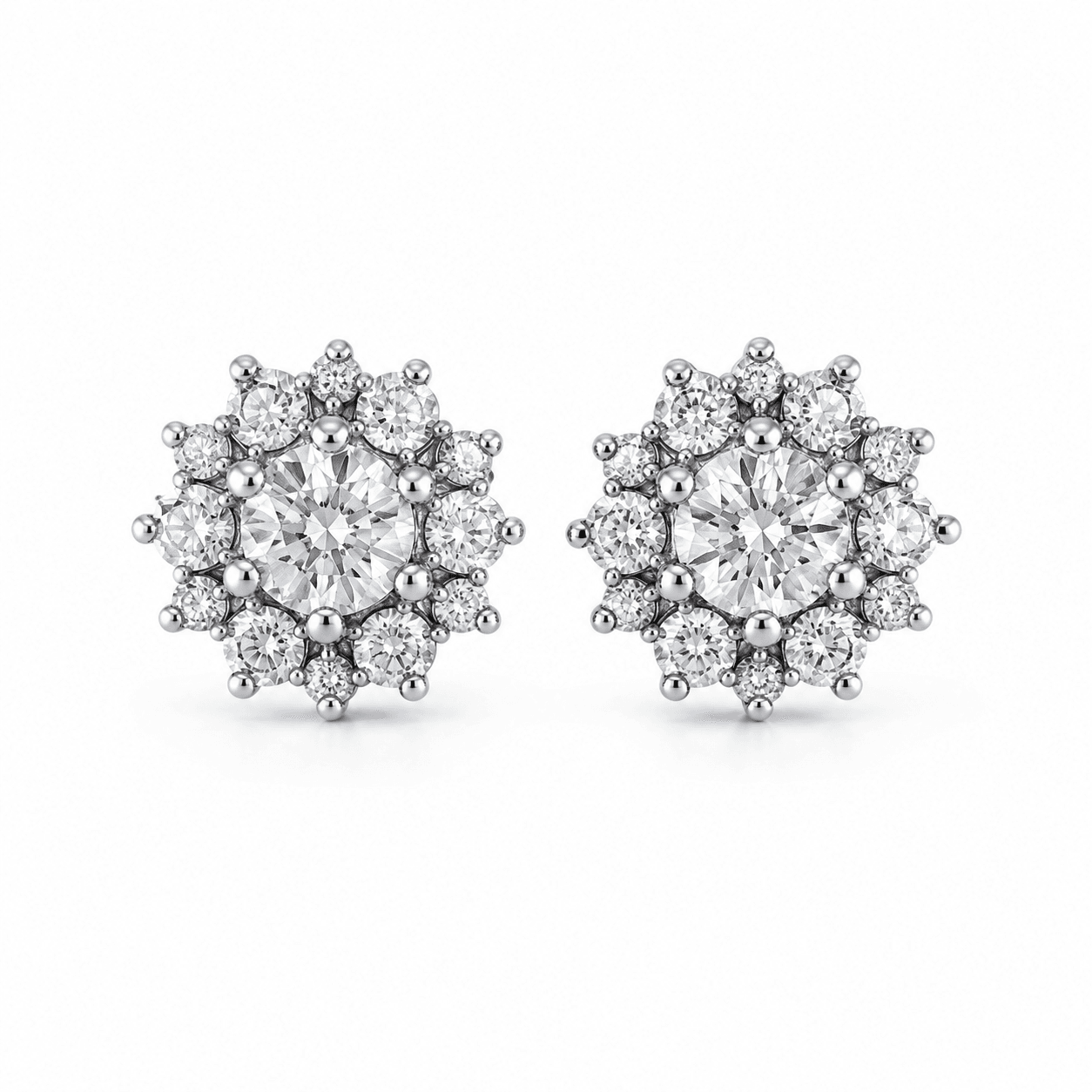 Diamond Cluster Stud Earrings 333020