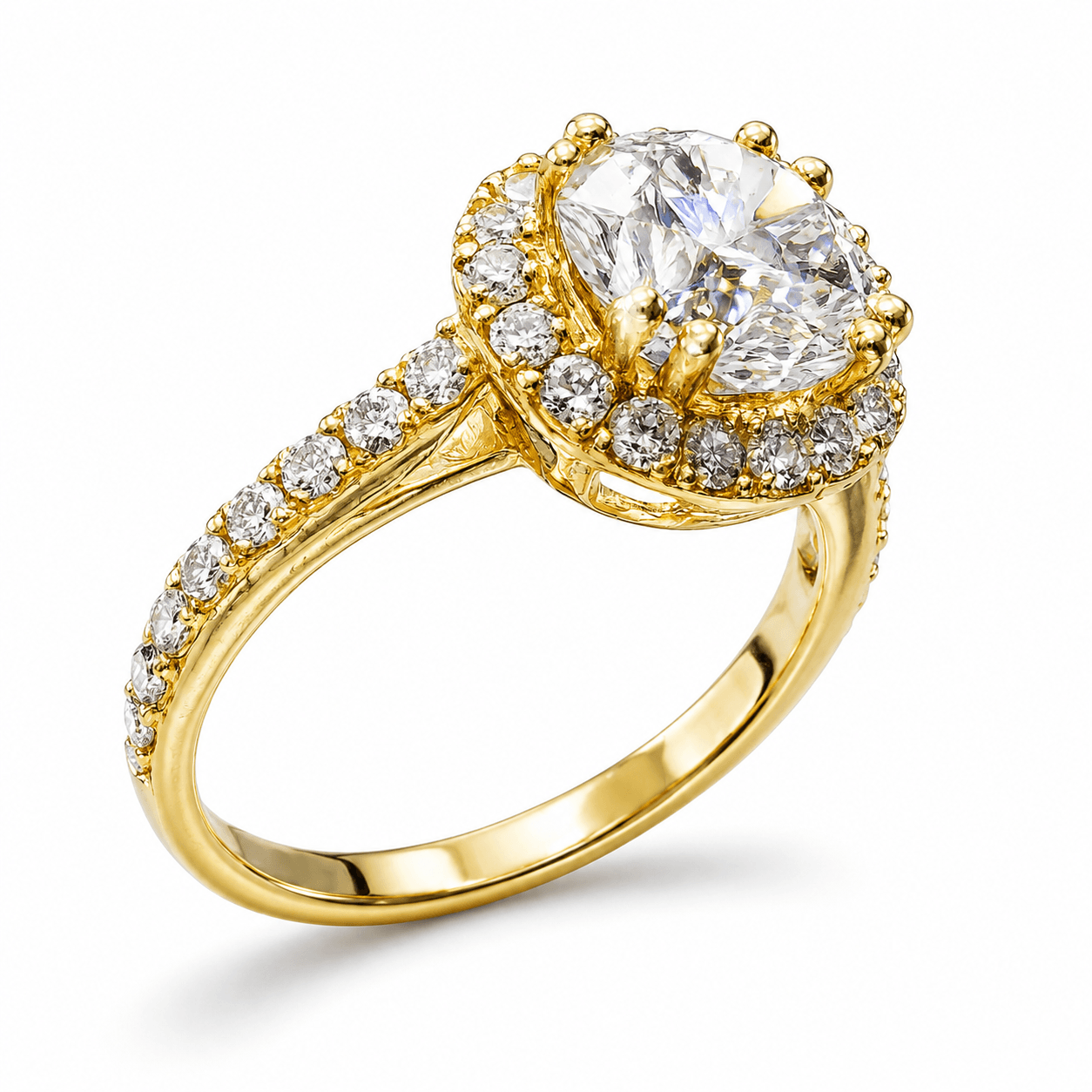 Yellow Gold Diamond Halo Ring 333028