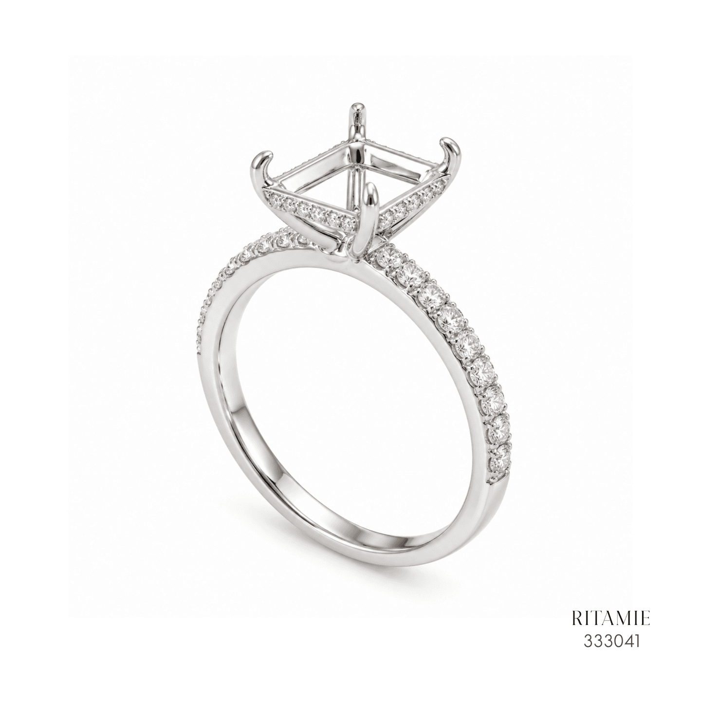 Halo Pave Diamond Ring Setting 333041