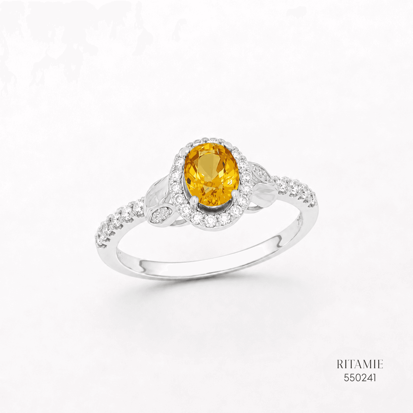 Yellow Sapphire 14K Gold Diamond Ring HC550241