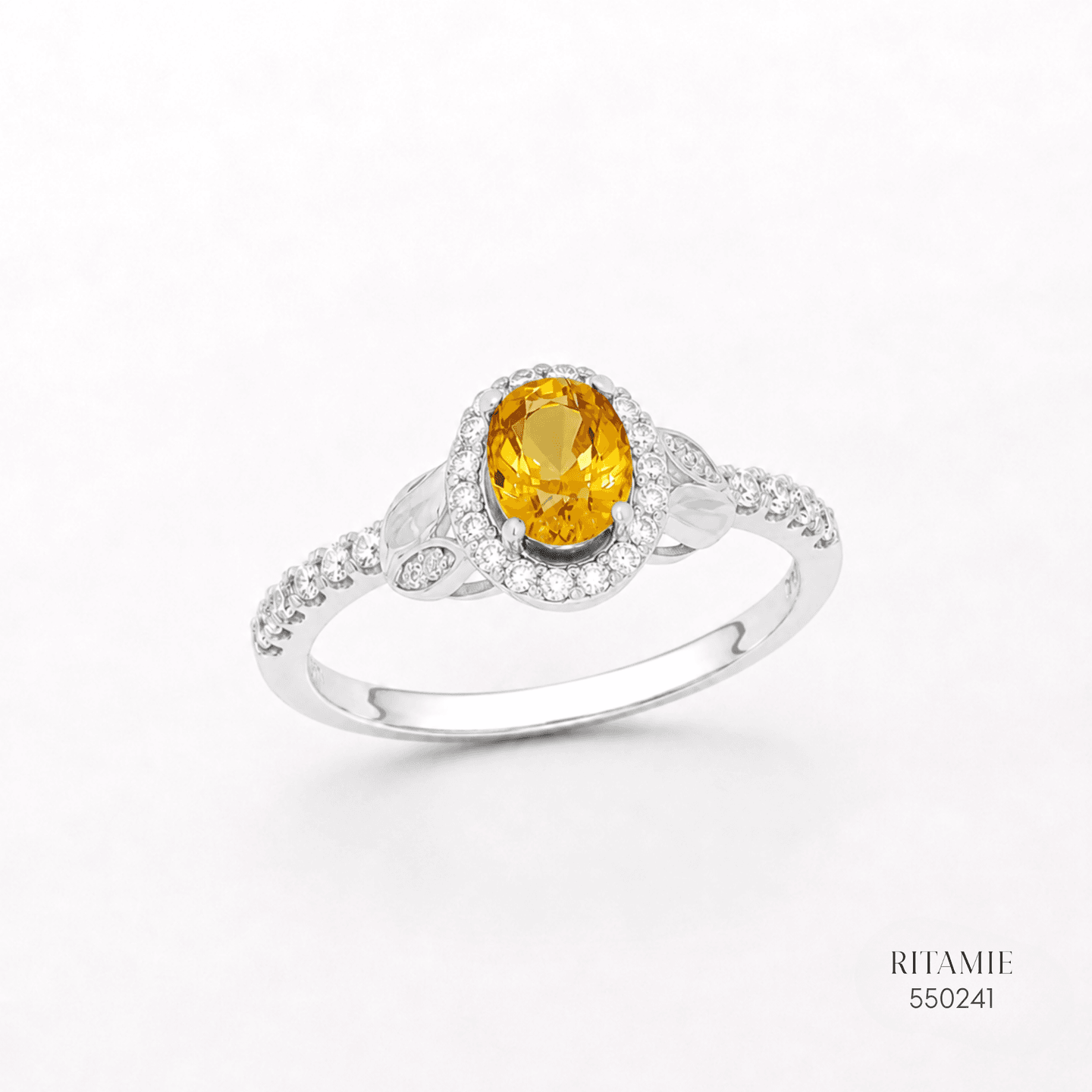 Yellow Sapphire 14K Gold Diamond Ring HC550241