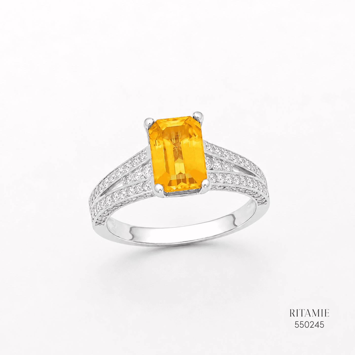 Yellow Sapphire 14K Gold Diamond Ring HC550245