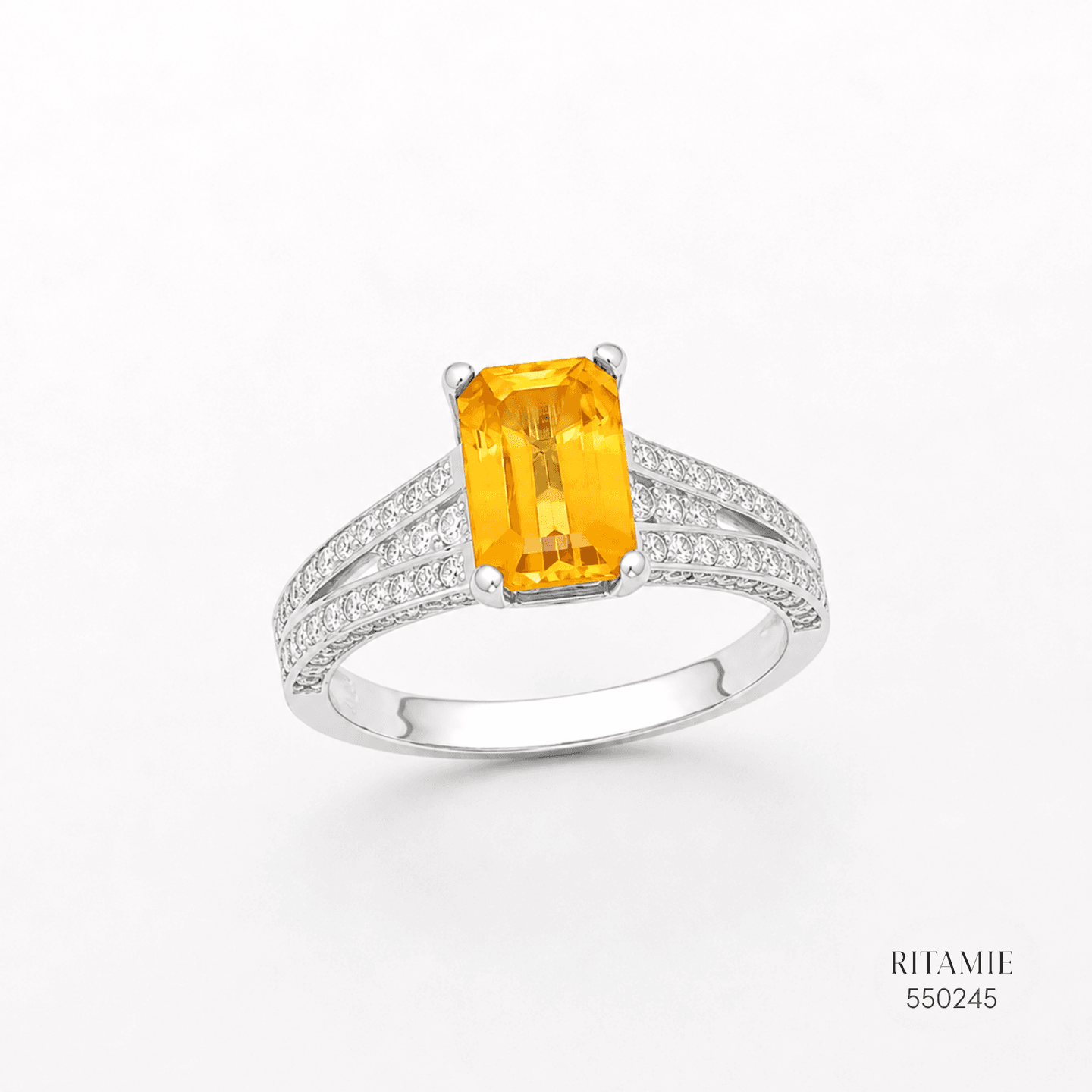 Yellow Sapphire 14K Gold Diamond Ring HC550245